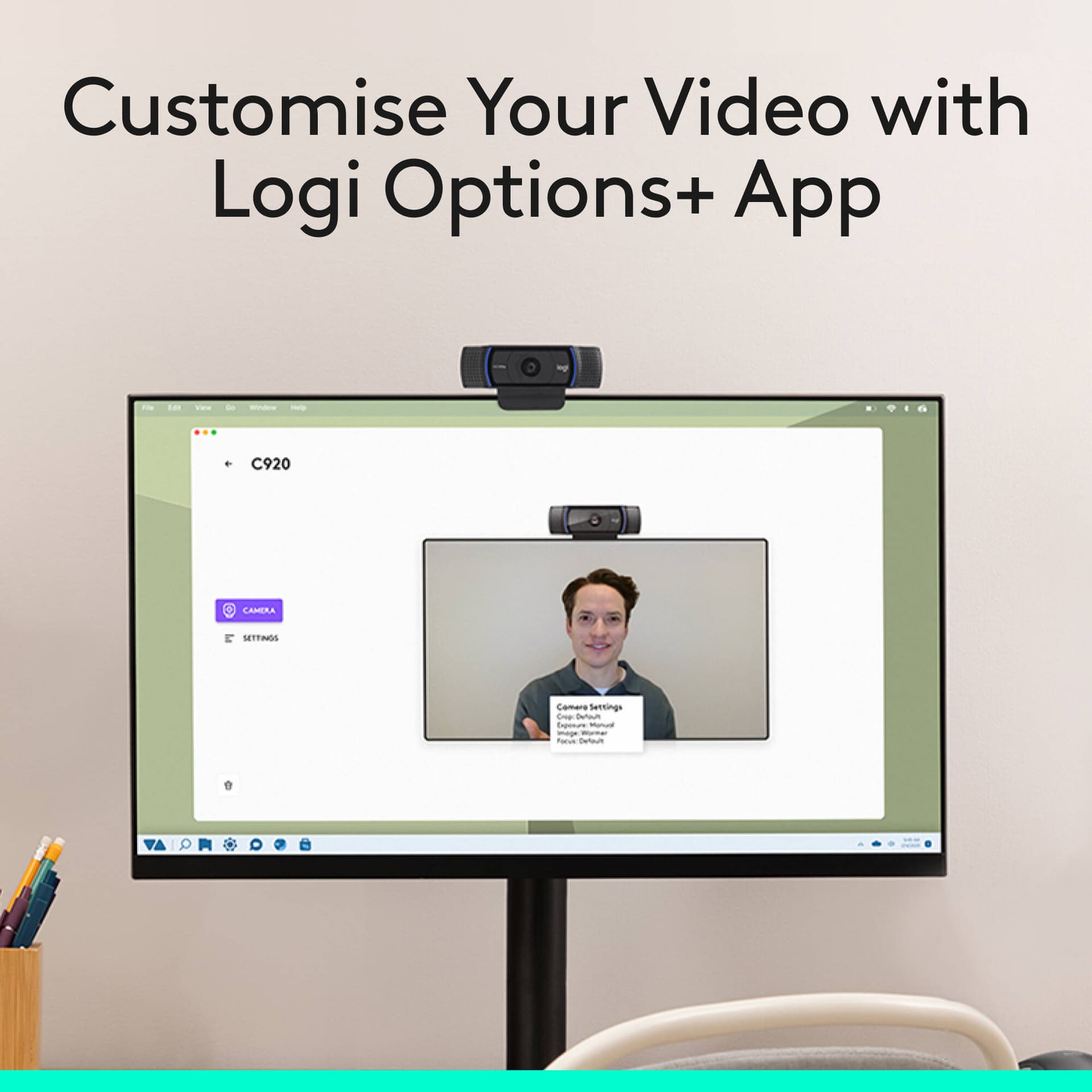 Logitech Pro HD Webcam C920S with 1080P video, dual microphones, and privacy shutter