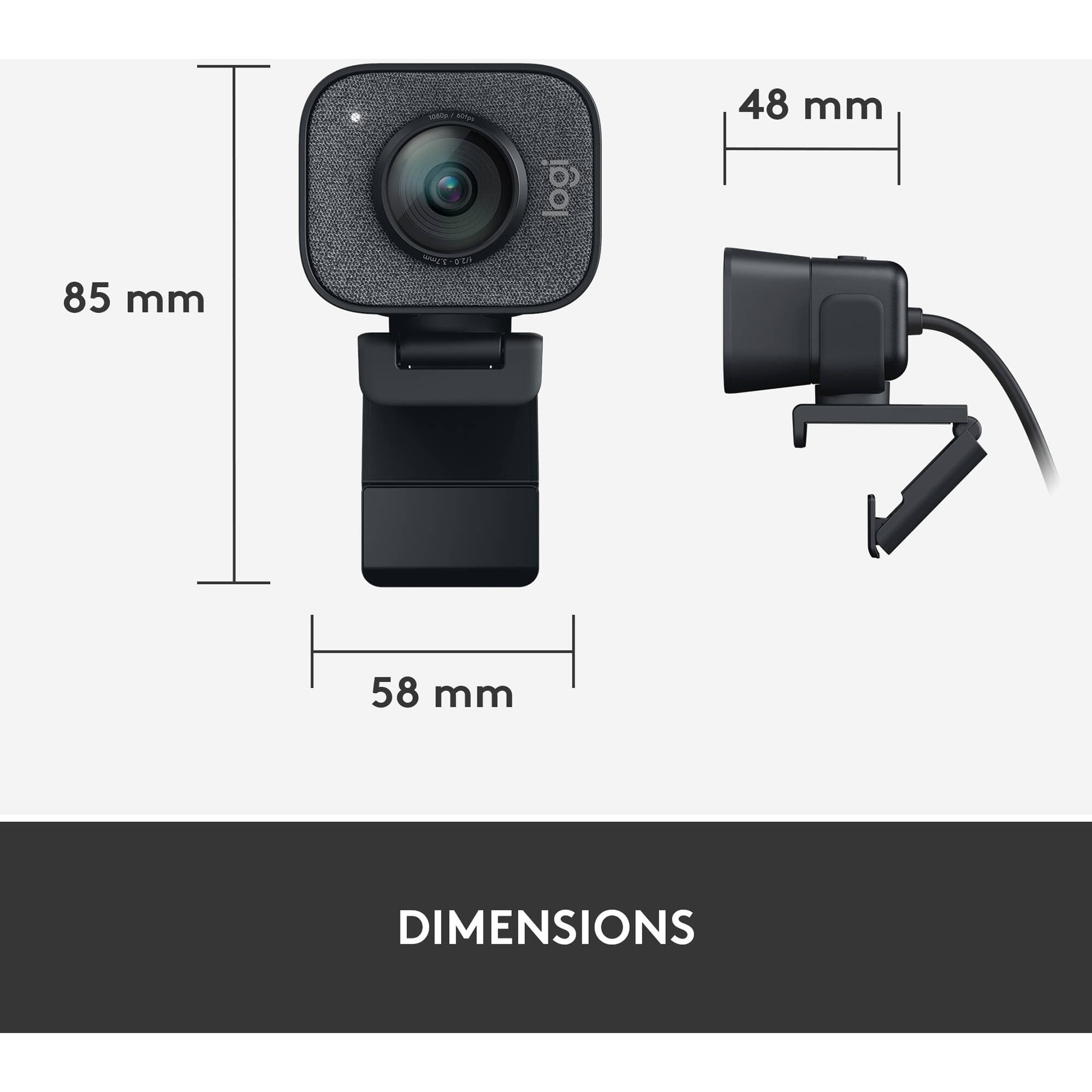 Logitech StreamCam Plus Graphite webcam with USB-C for 1080p 60 fps creator video