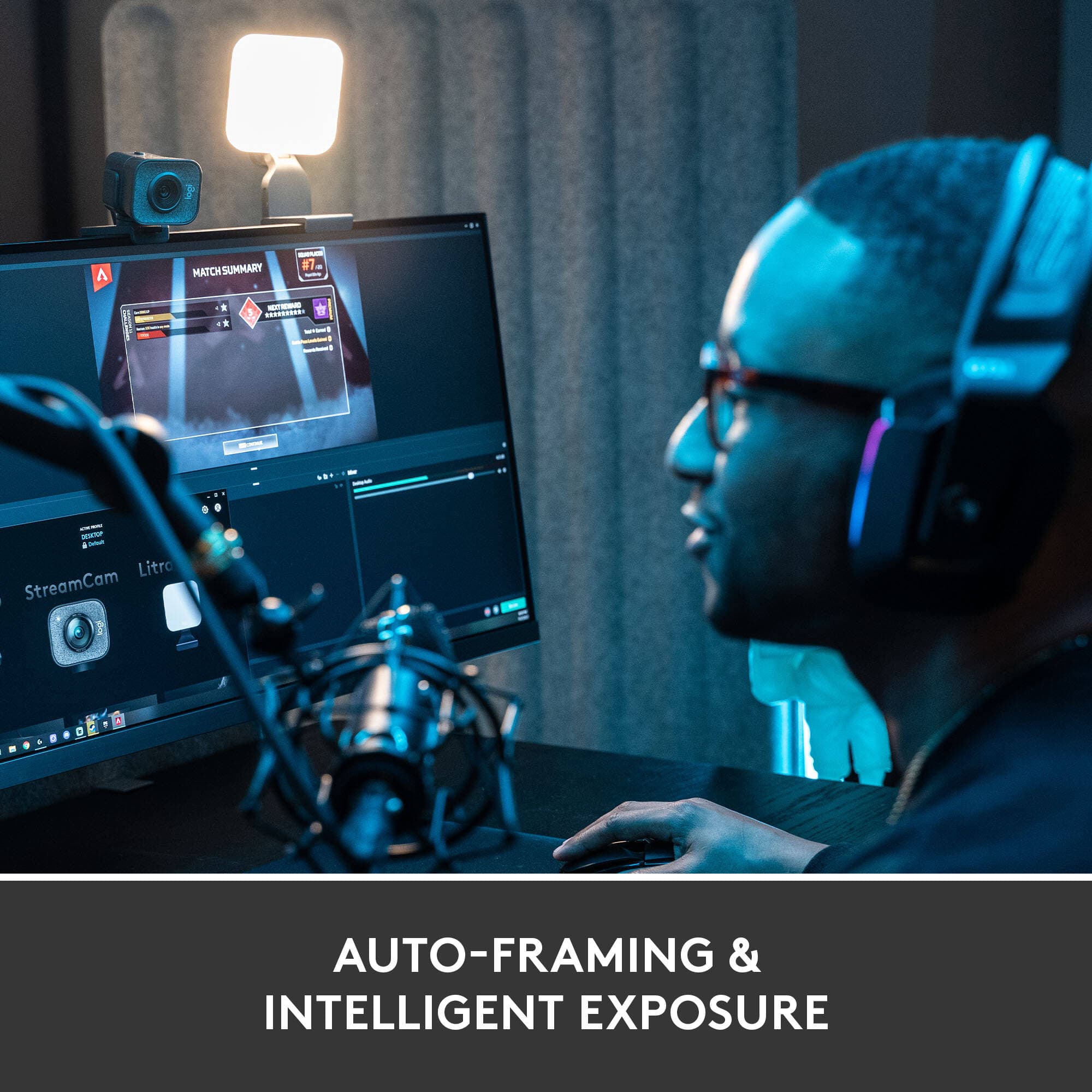 Logitech StreamCam Plus Graphite webcam with USB-C for 1080p 60 fps creator video