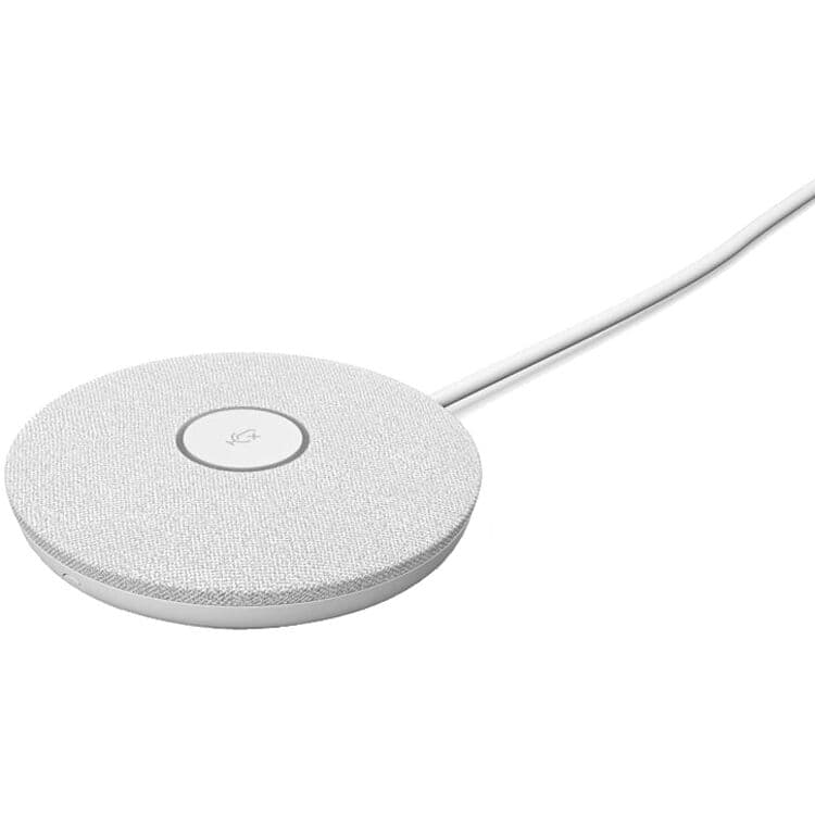 Logitech Rally conference camera system with white mic pods for conference rooms