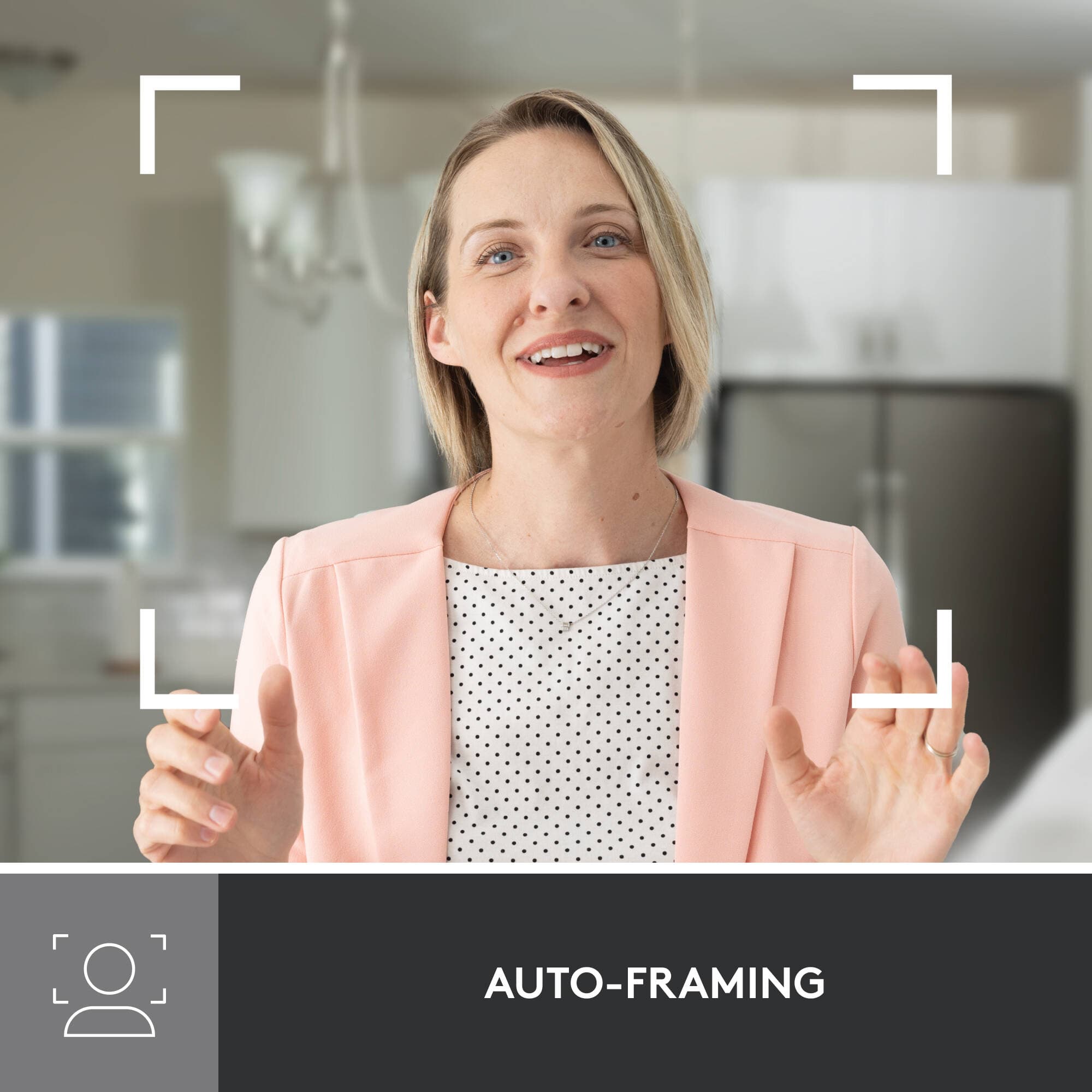 Logitech Brio 500 Webcam in Rose with clip mount for 1080p video calls