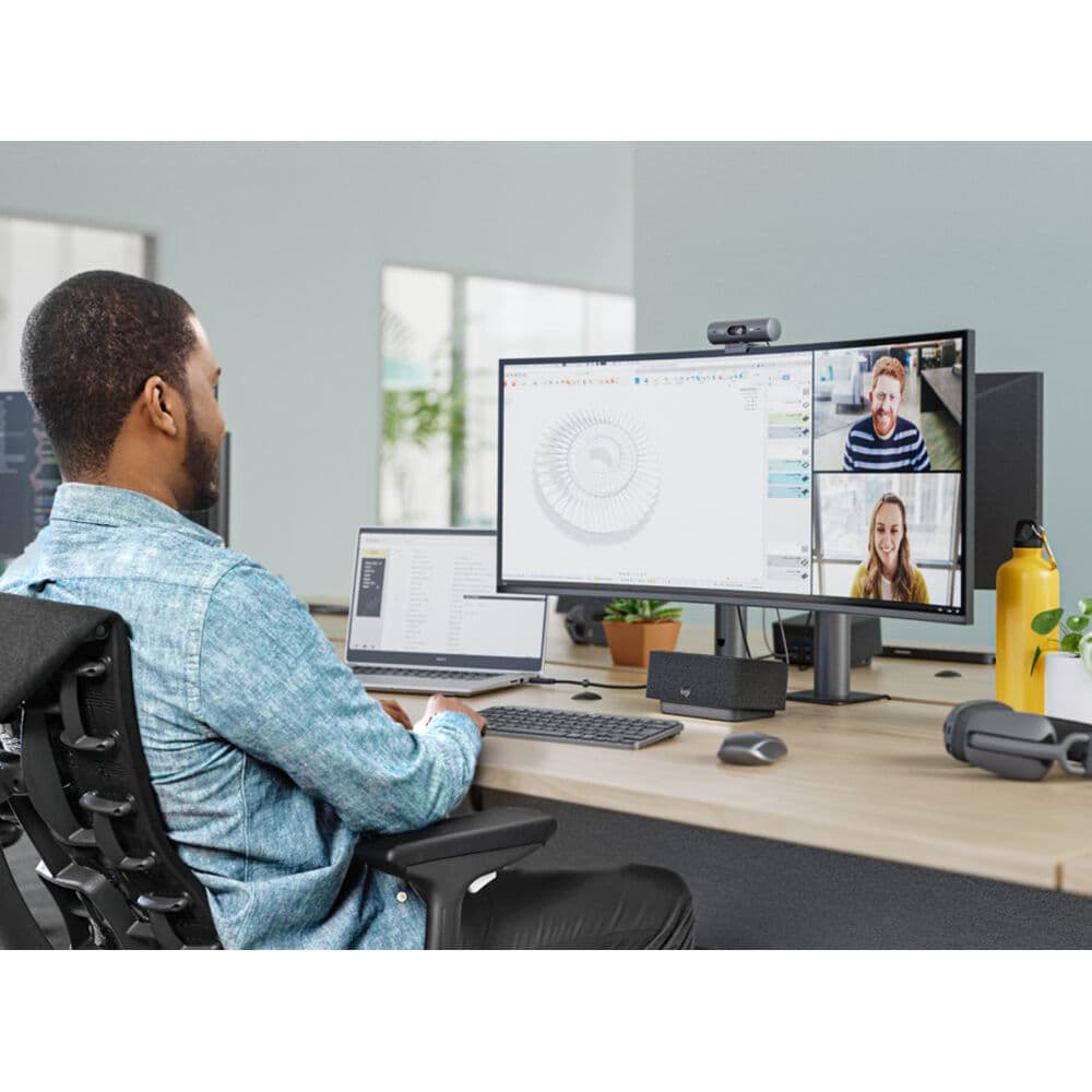 Logitech Brio 505 TAA-compliant graphite webcam for business video conferencing