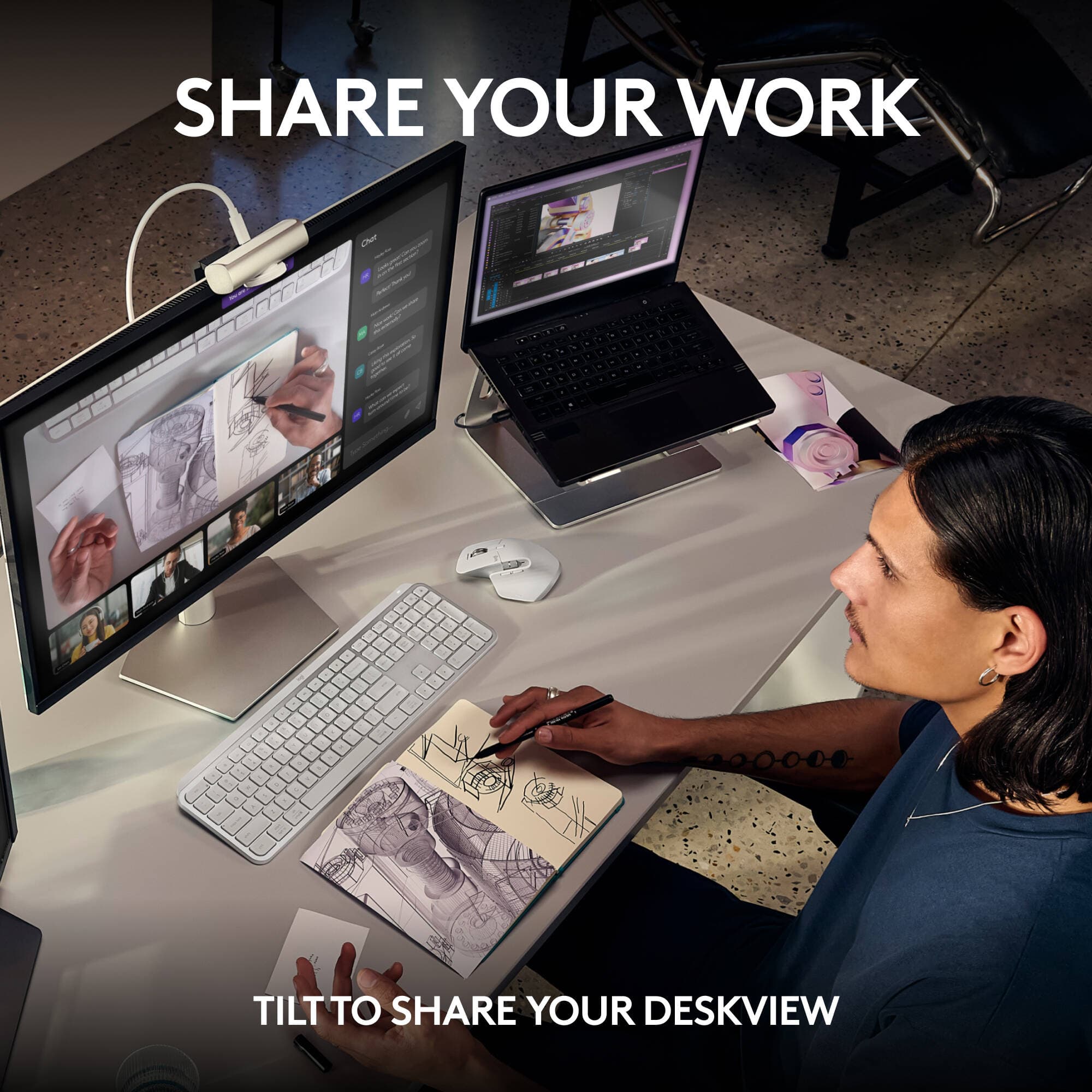 Logitech MX BRIO black 4K webcam with autofocus and privacy shutter