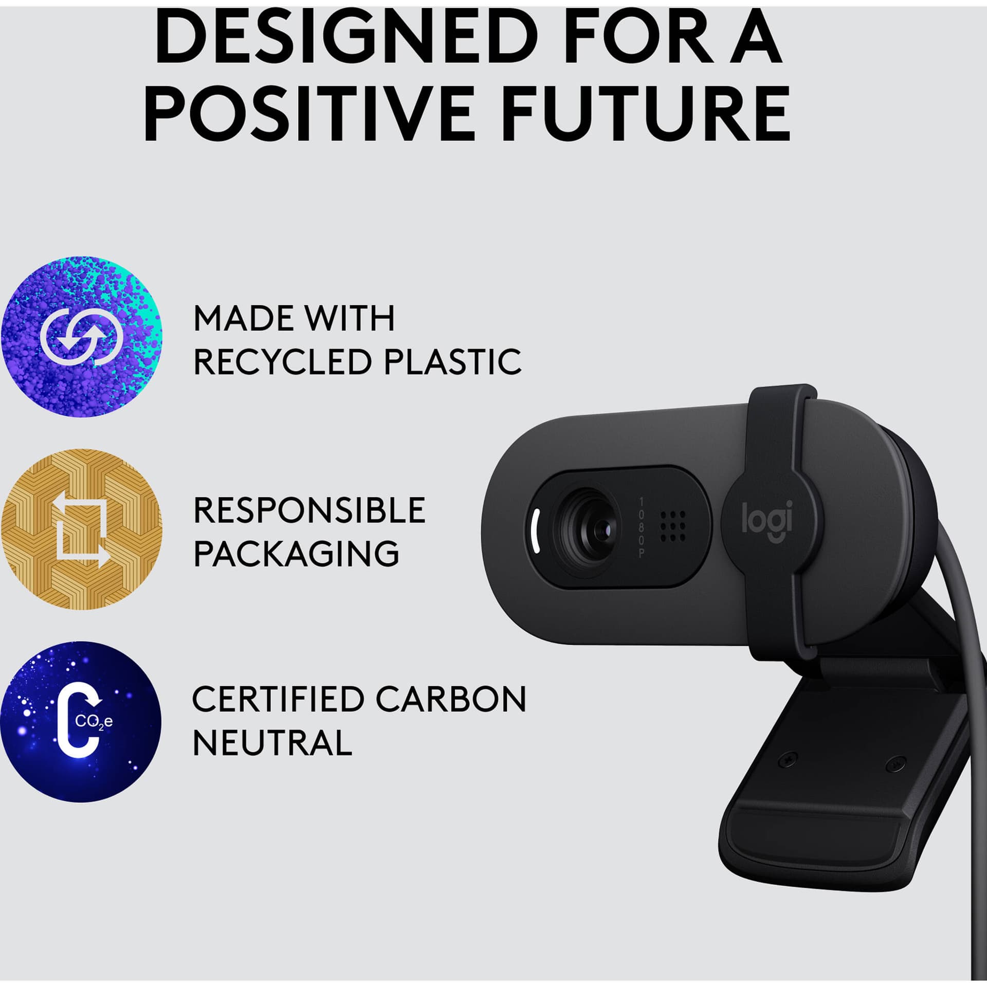 Logitech Brio 105 graphite Full HD 1080p business webcam for desktop video calls