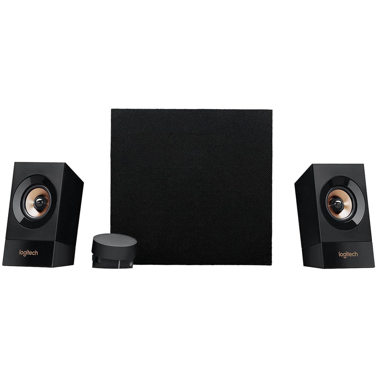 Logitech Z533 2.1 speaker system with front-facing subwoofer and control pod