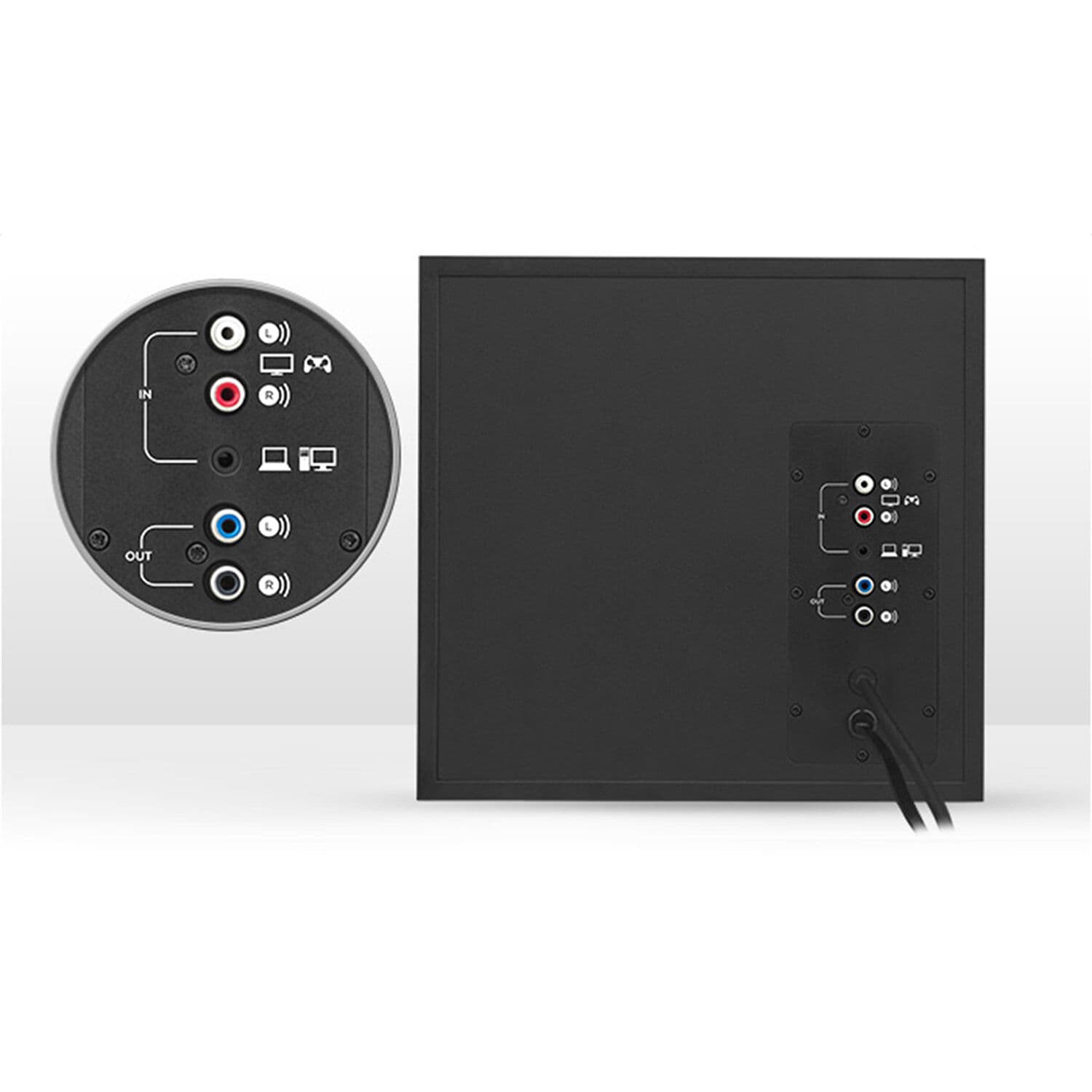 Logitech Z533 2.1 speaker system with front-facing subwoofer and control pod