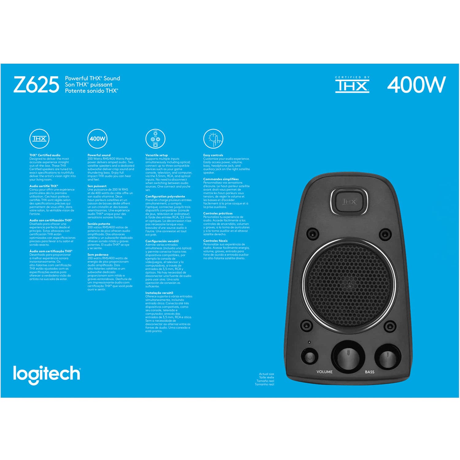 Logitech Z625 THX certified 2.1 desktop speaker system with subwoofer