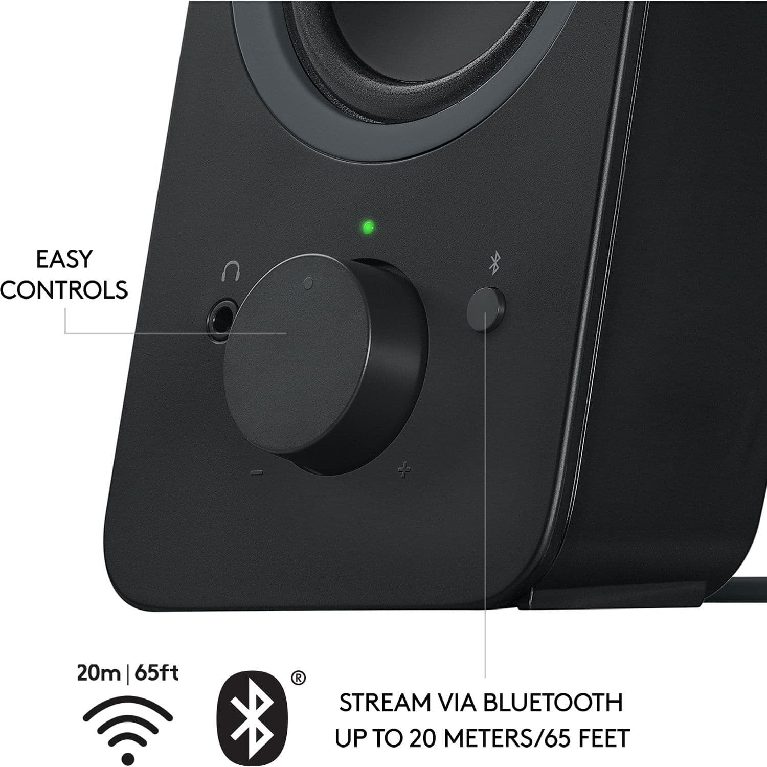 Logitech Z207 black Bluetooth desktop speakers with Easy-Switch controls