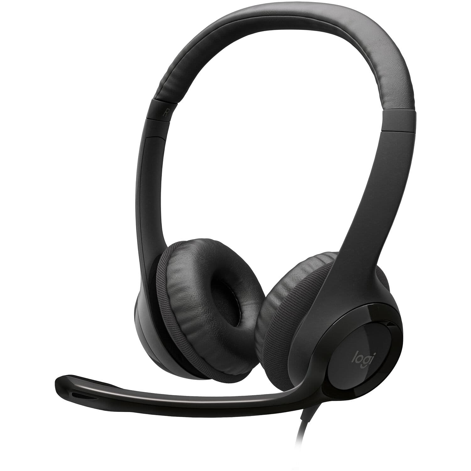Logitech USB Headset H390 wired stereo headset with padded ear pads and noise-canceling microphone
