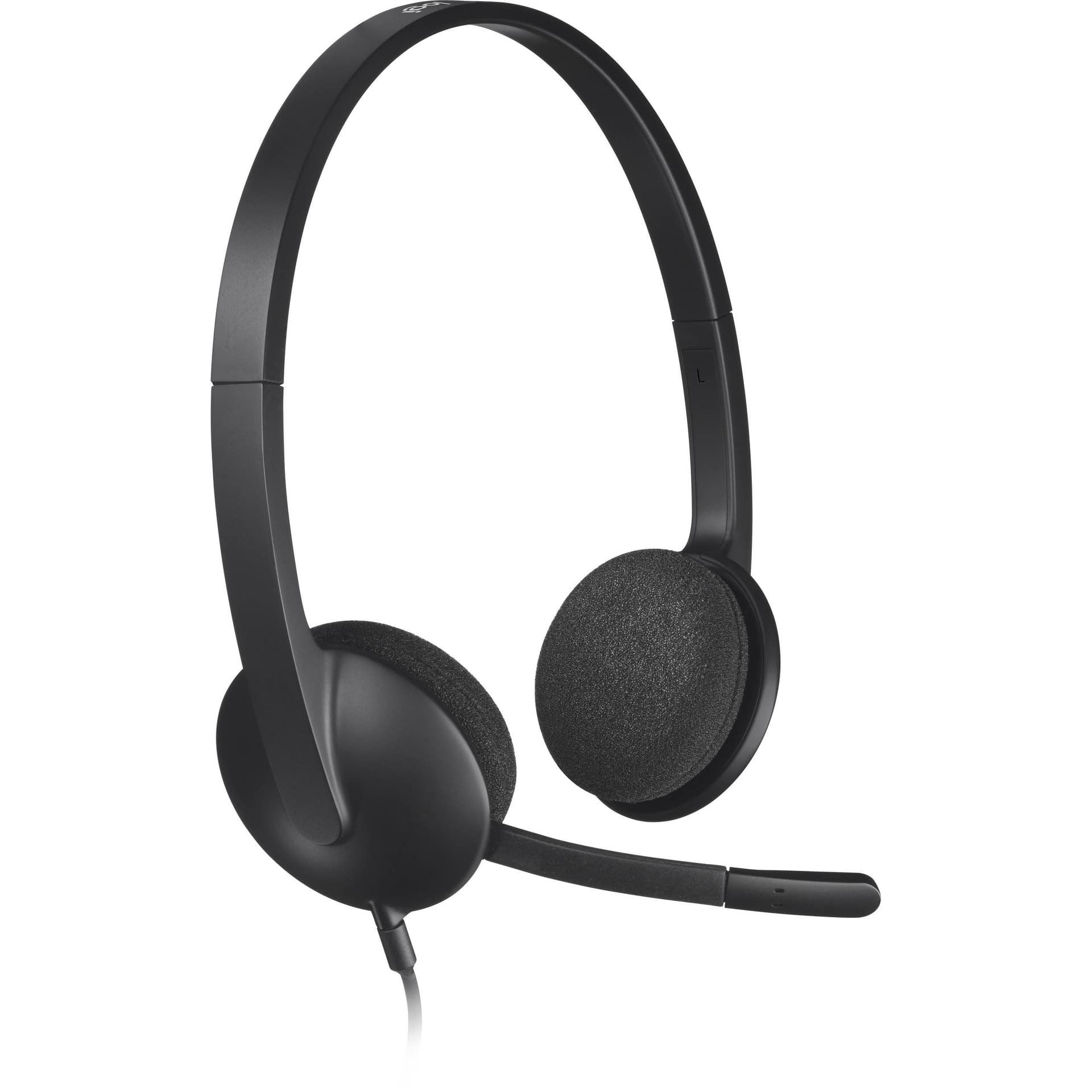 Logitech H340 USB wired headset with stereo sound and boom microphone