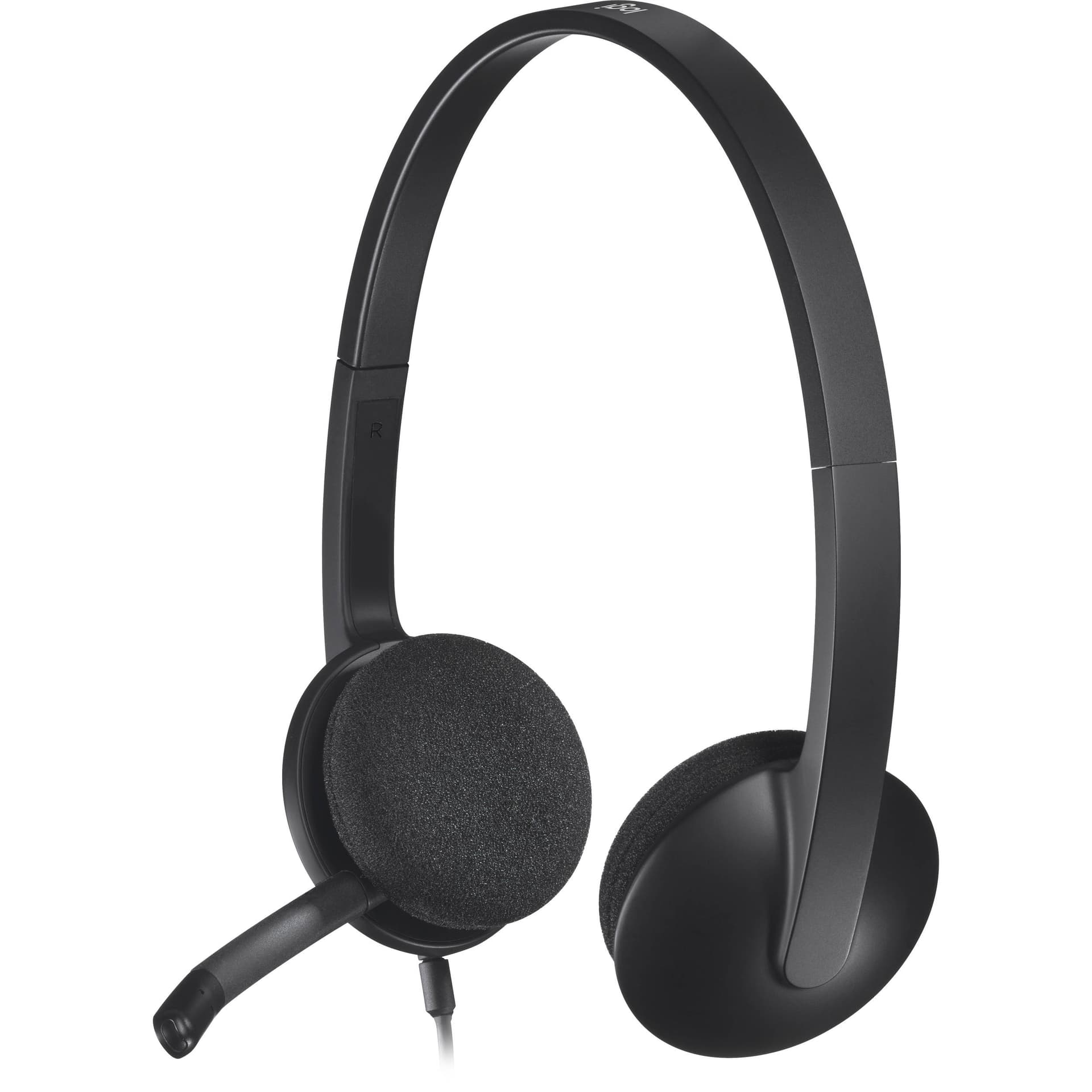 Logitech H340 USB wired headset with stereo sound and boom microphone