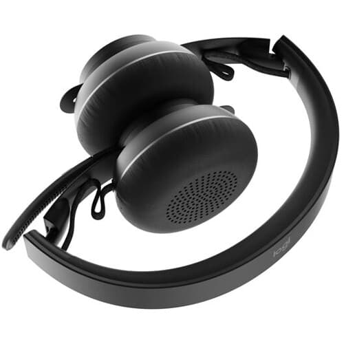 Logitech Zone Wireless Plus wireless UC headset with charging base, black over-ear design