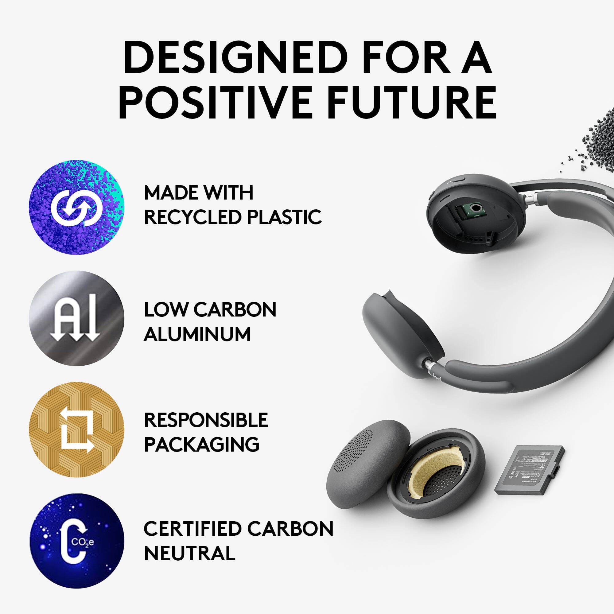 Logitech Zone Wireless 2 Teams graphite wireless headset with boom microphone