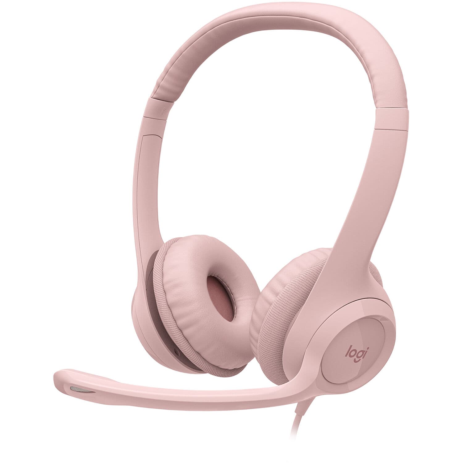 Logitech H390 USB Computer Headset Rose | Wired USB, Noise-Canceling Mic