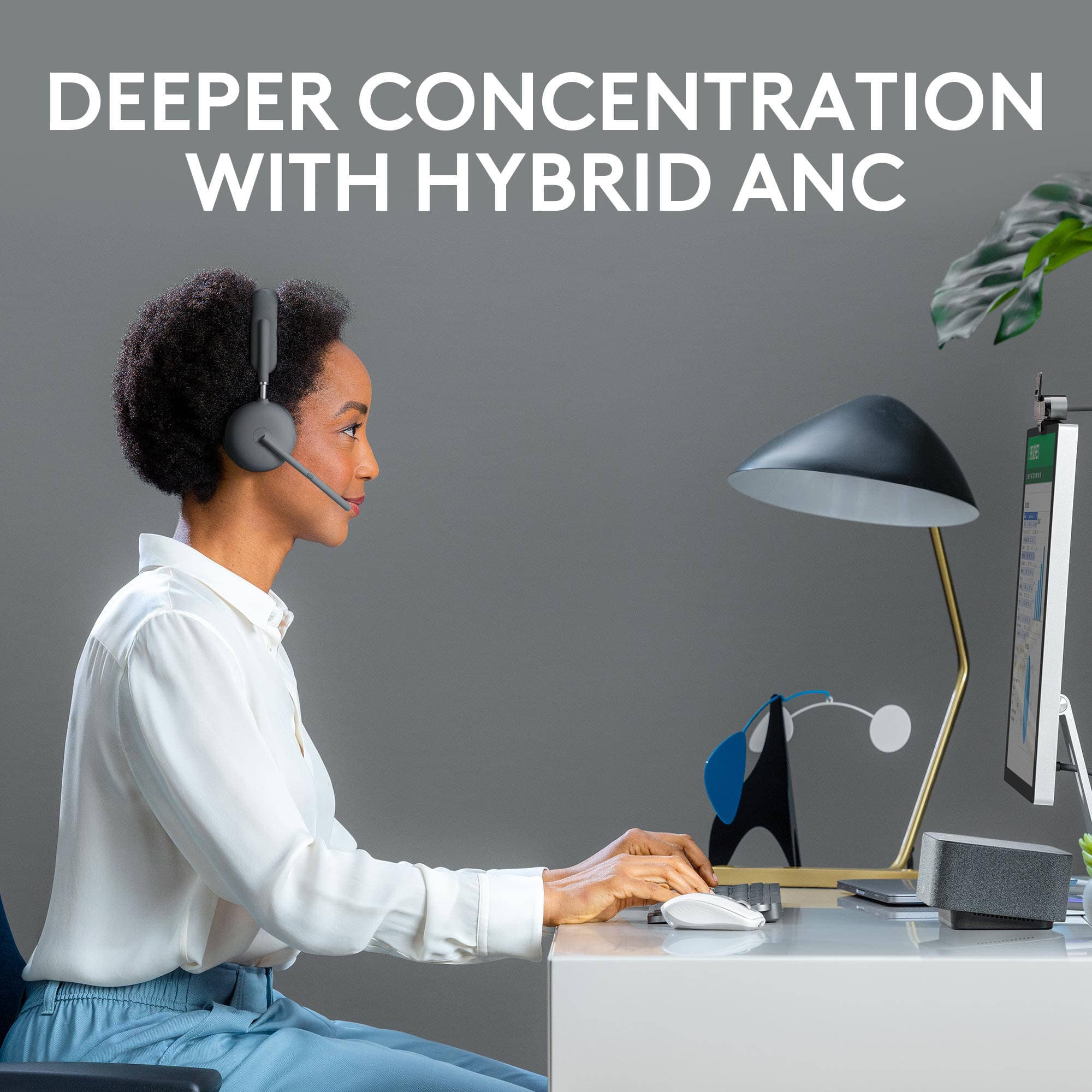 Logitech Zone Wireless 2 UC graphite wireless headset for business calls