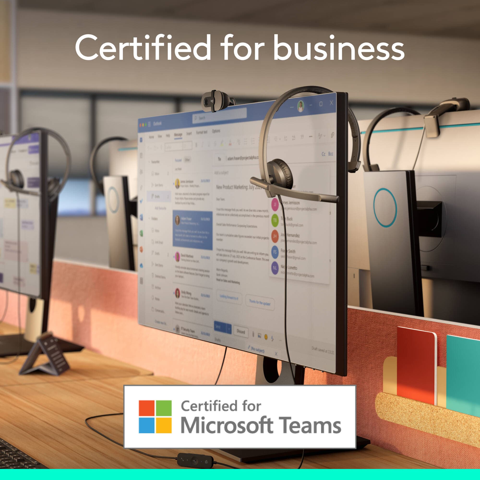 USB A Headset Mono H570e Teams view 2