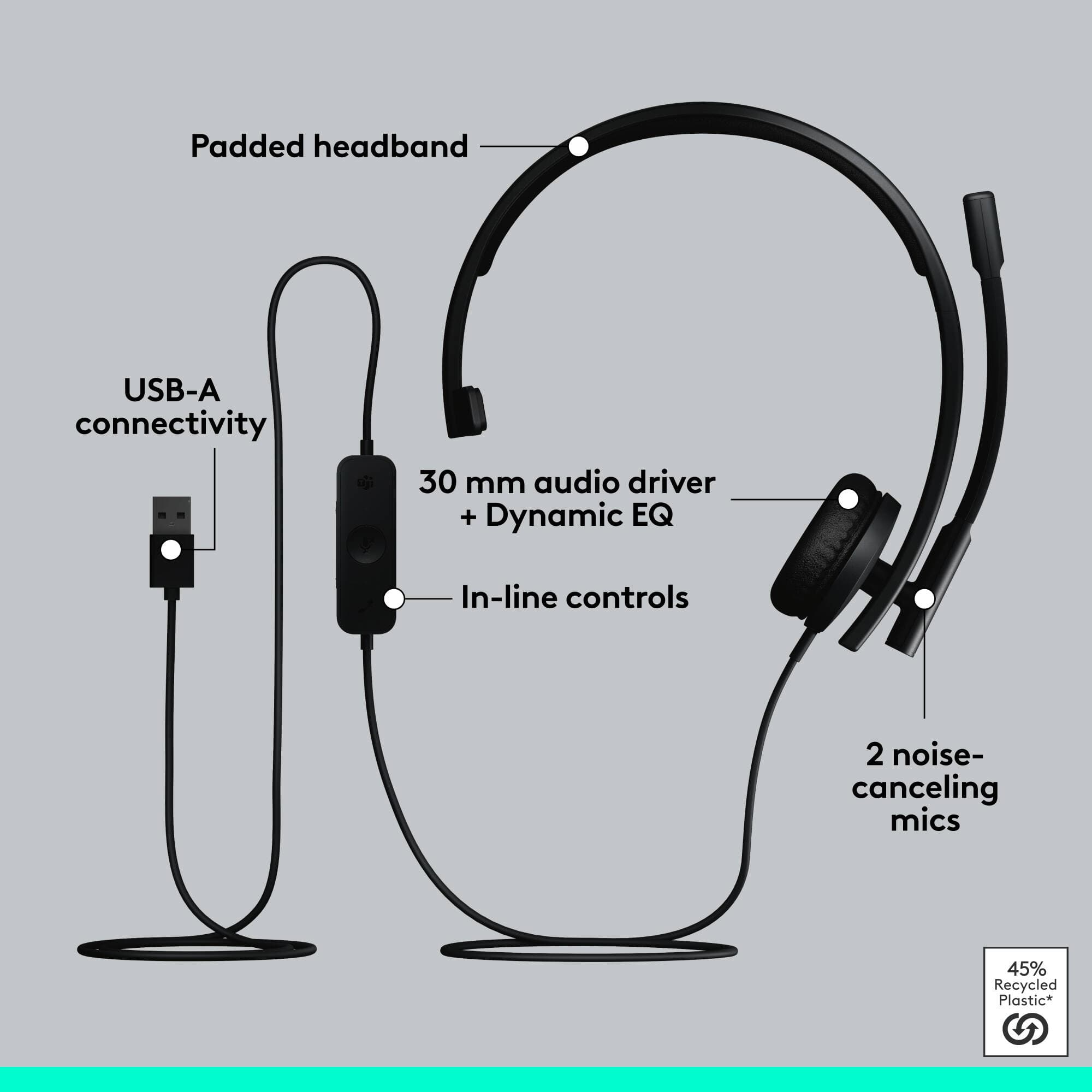 USB A Headset Mono H570e Teams view 6