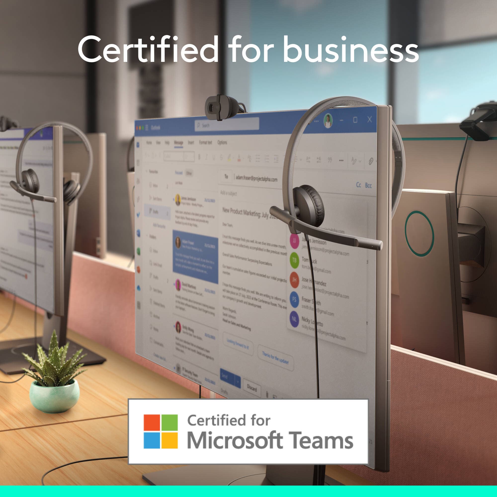 USB A Headset Stereo H570e MST view 2