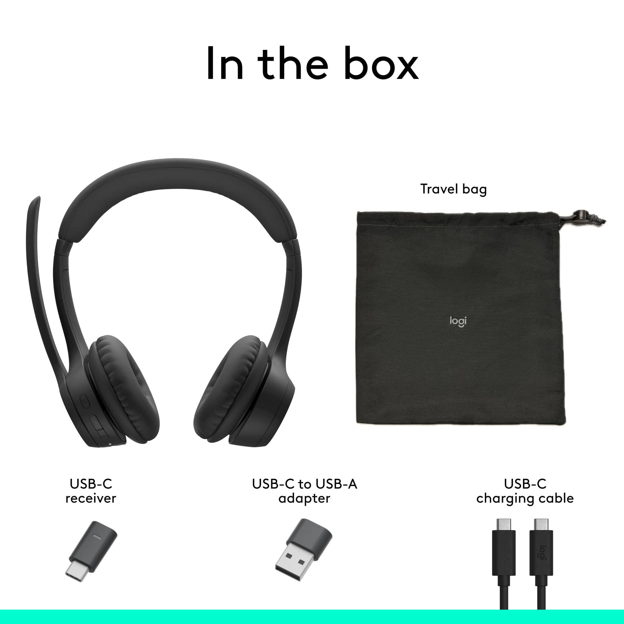 Logitech Zone 305 Teams wireless headset with USB dongle