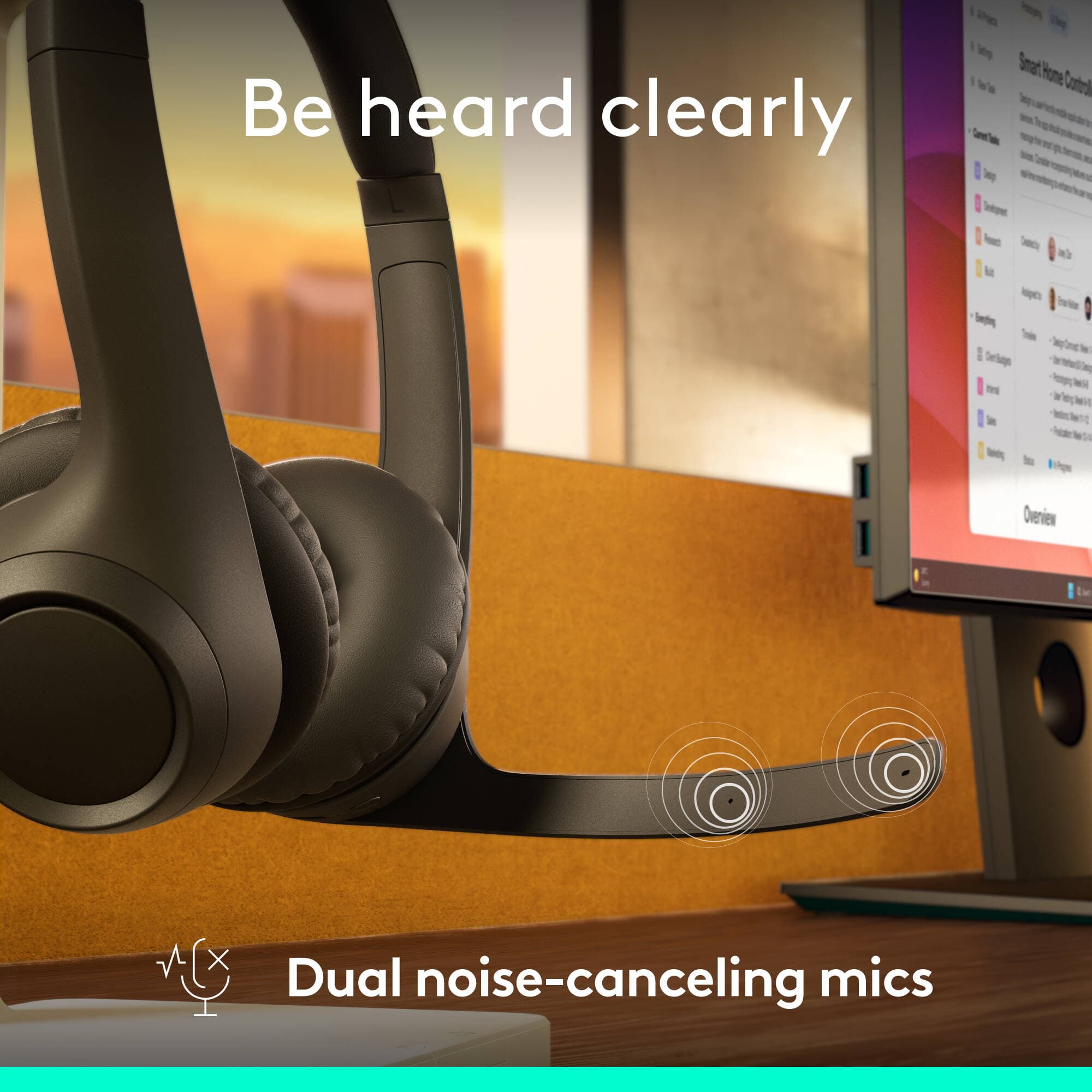 Logitech Zone 305 UC wireless headset with dongle for business calls