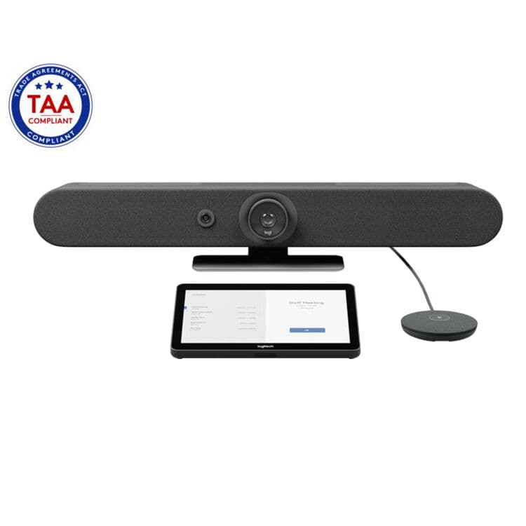 Logitech Rally Bar Mini bundle with Tap Cat5e and Mic Pod for small conference rooms