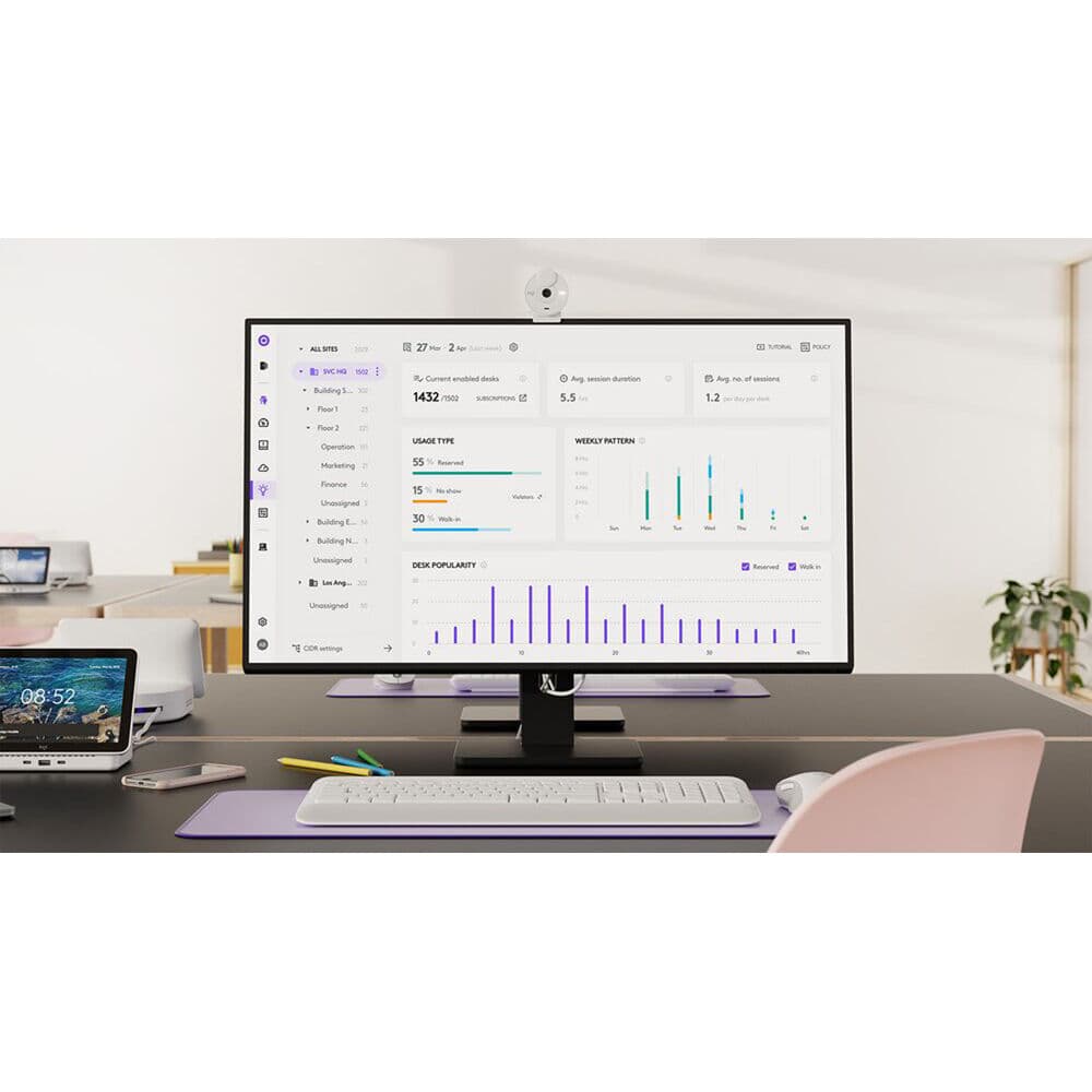 Logitech RallyBar bundle with Tap Cat5e and Mic Pods for conference rooms