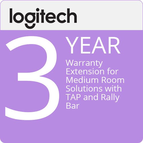 Logitech Rally Bar & Tap 3 Year Extended Warranty — Medium Bundle | Extended Support, Onsite
