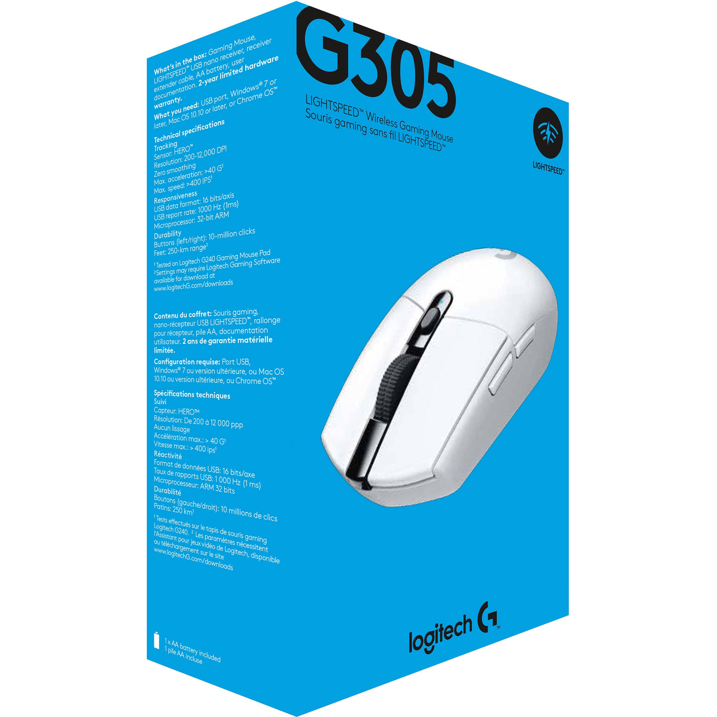 G305 Lightspeed WrlssMouse Wht view 15