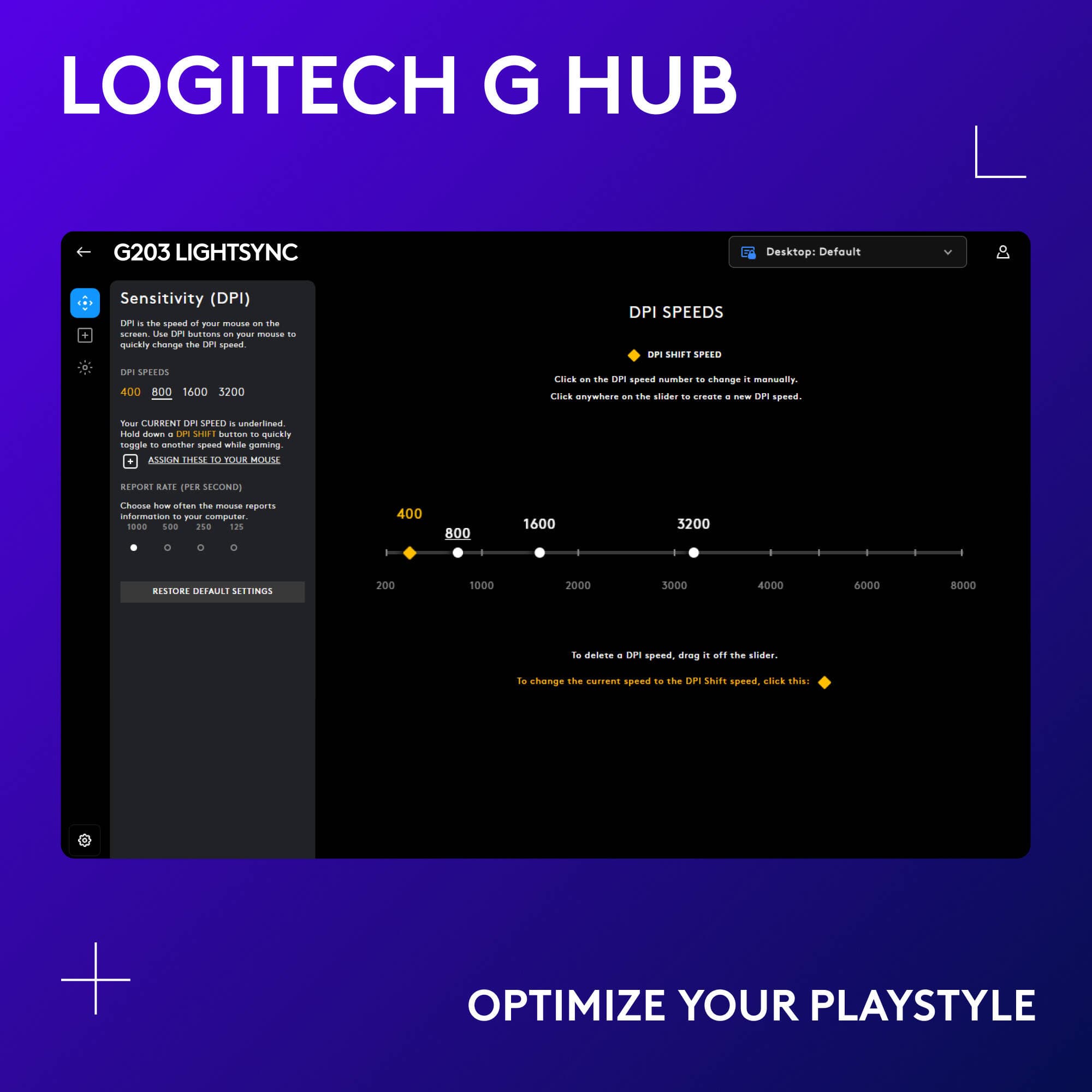 G203 LIGHTSYNC Gmng Mouse Wht view 5