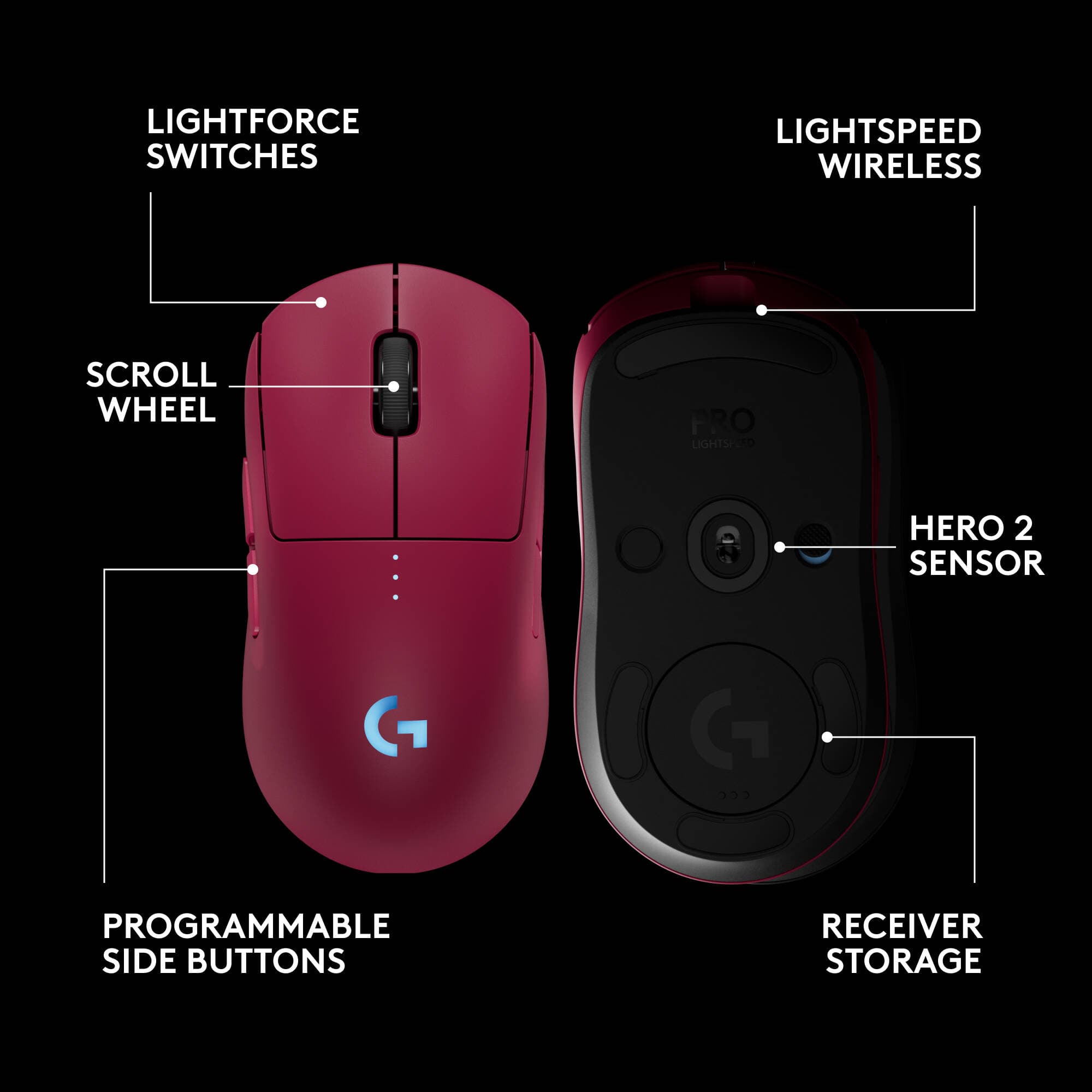 PRO 2 Wireless Mouse Magenta view 6