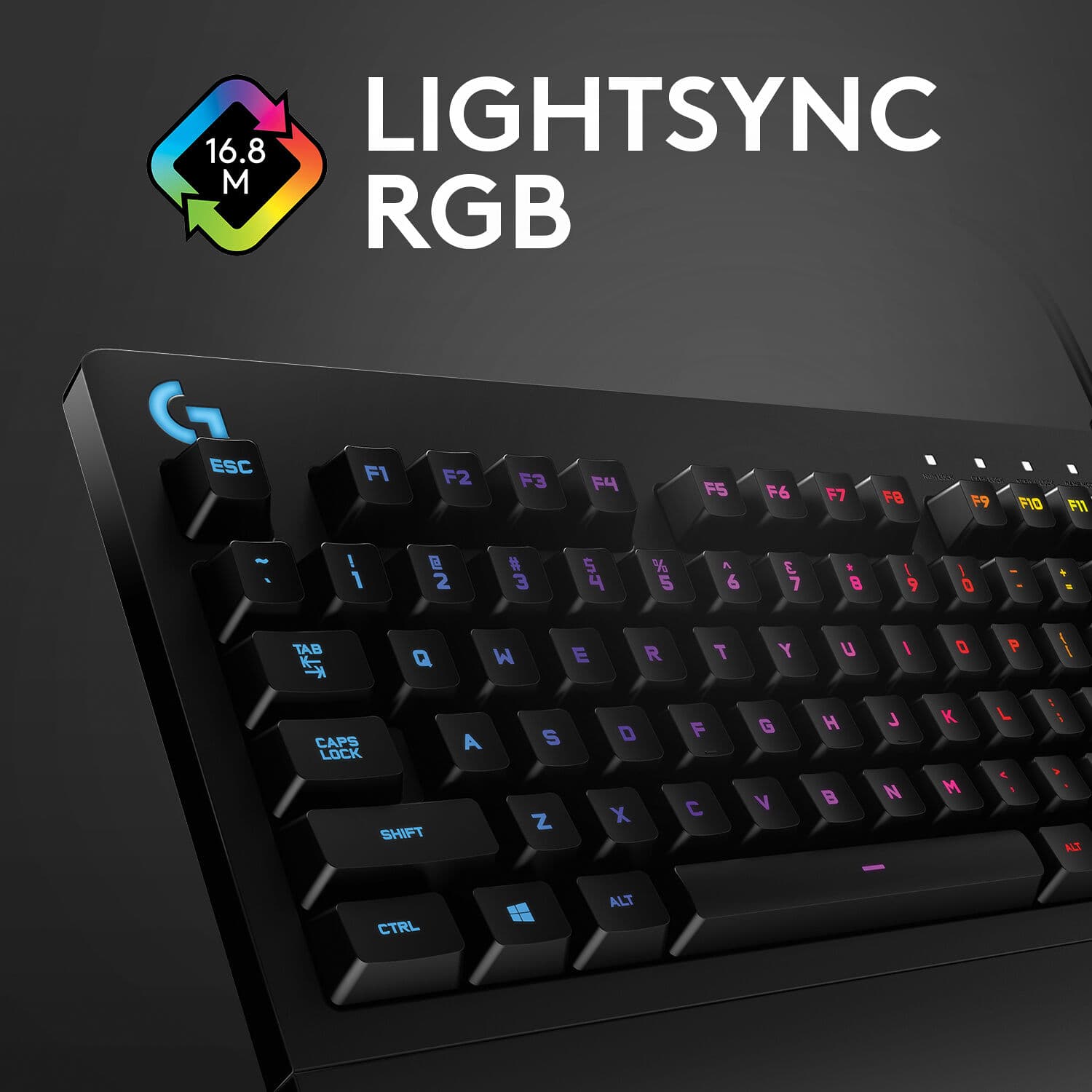 Logitech G213 Prodigy wired gaming keyboard with RGB backlighting and full-size layout
