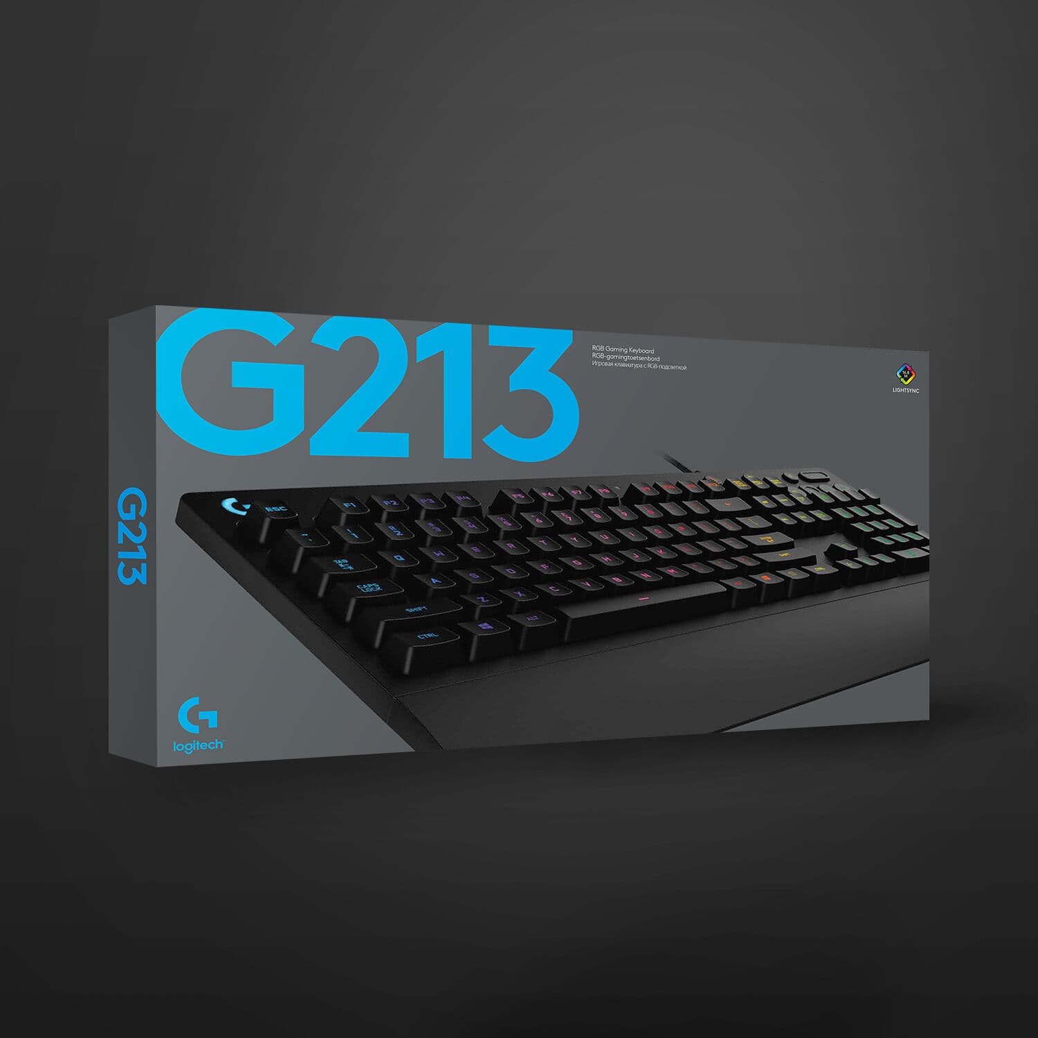 Logitech G213 Prodigy wired gaming keyboard with RGB backlighting and full-size layout