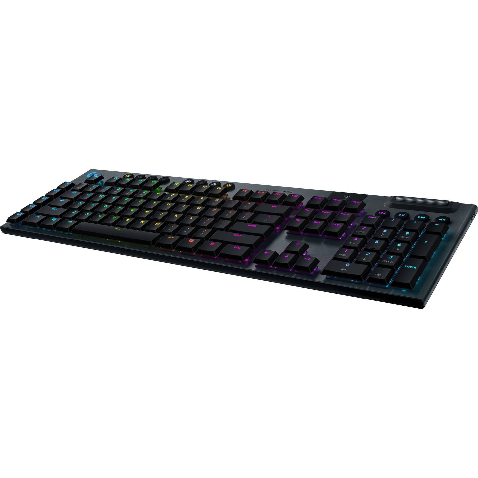 Logitech G915 wireless mechanical gaming keyboard with clicky switches and RGB backlighting