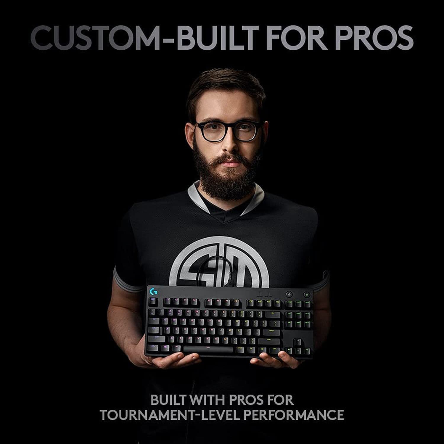 Logitech G PRO mechanical gaming keyboard with tenkeyless layout and GX Blue Clicky switches