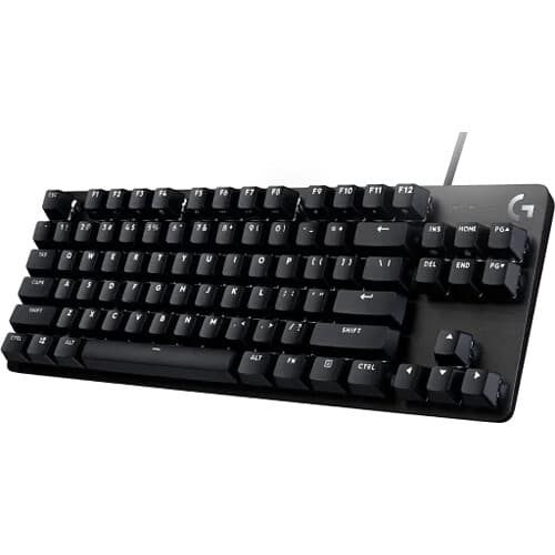 Logitech G413 SE tenkeyless wired gaming keyboard with white backlighting and aluminum top case