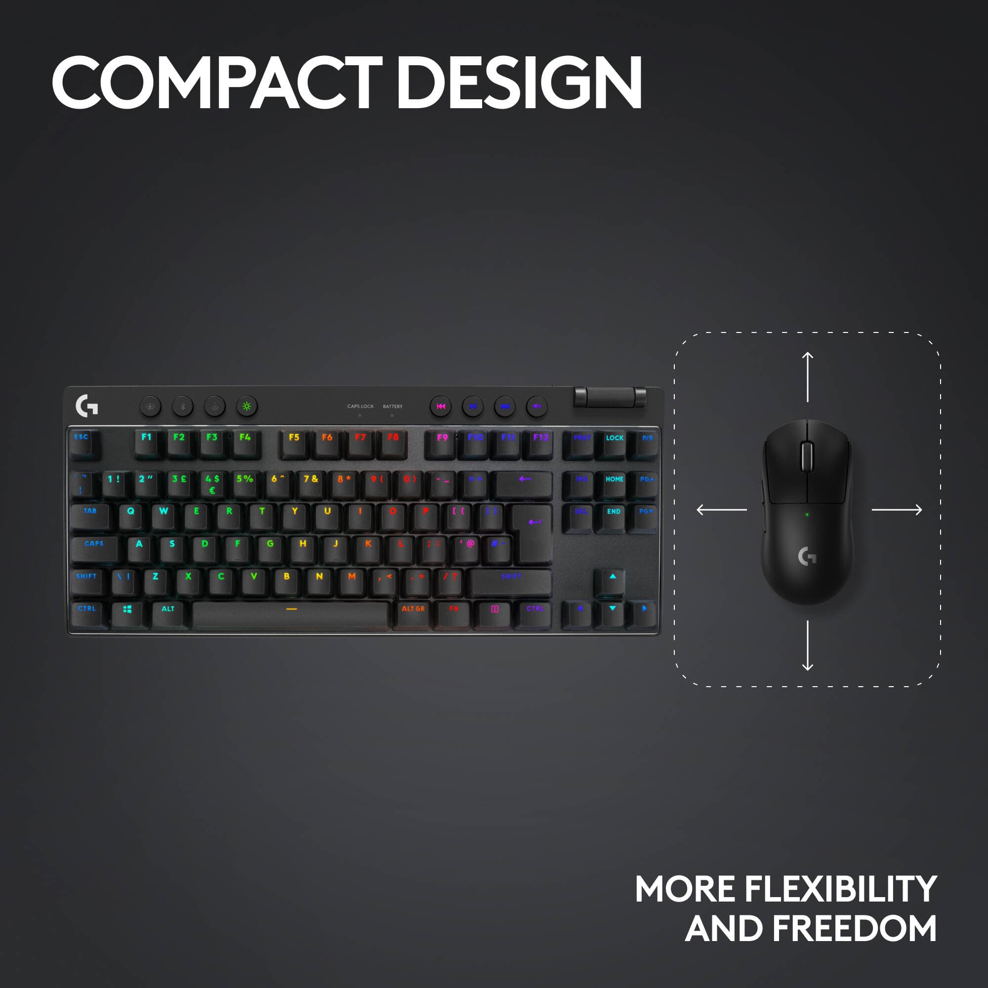 Logi G ProX Wireless KB  Blk view 7