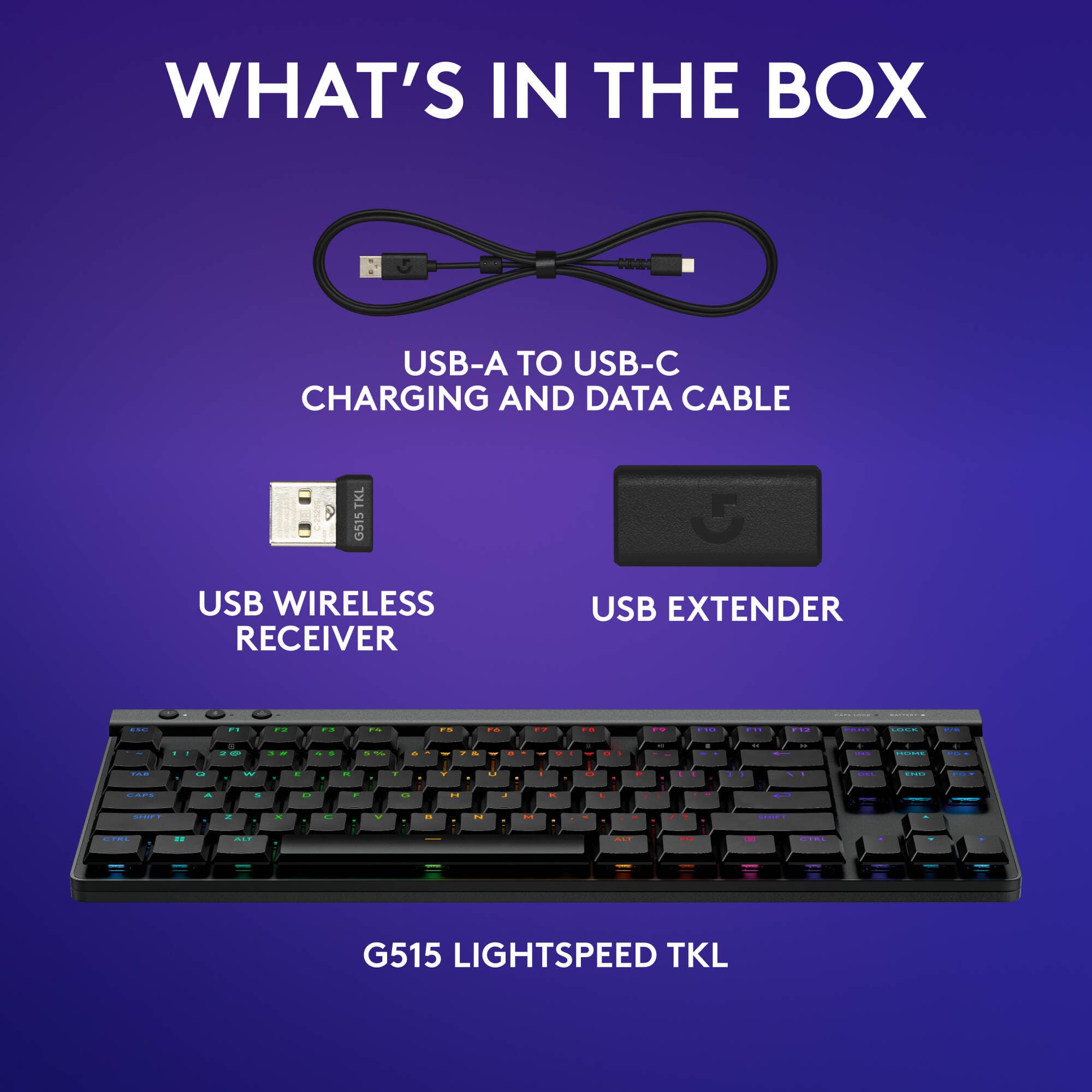 Logitech G515 LIGHTSPEED TKL Black tenkeyless wireless tactile keyboard