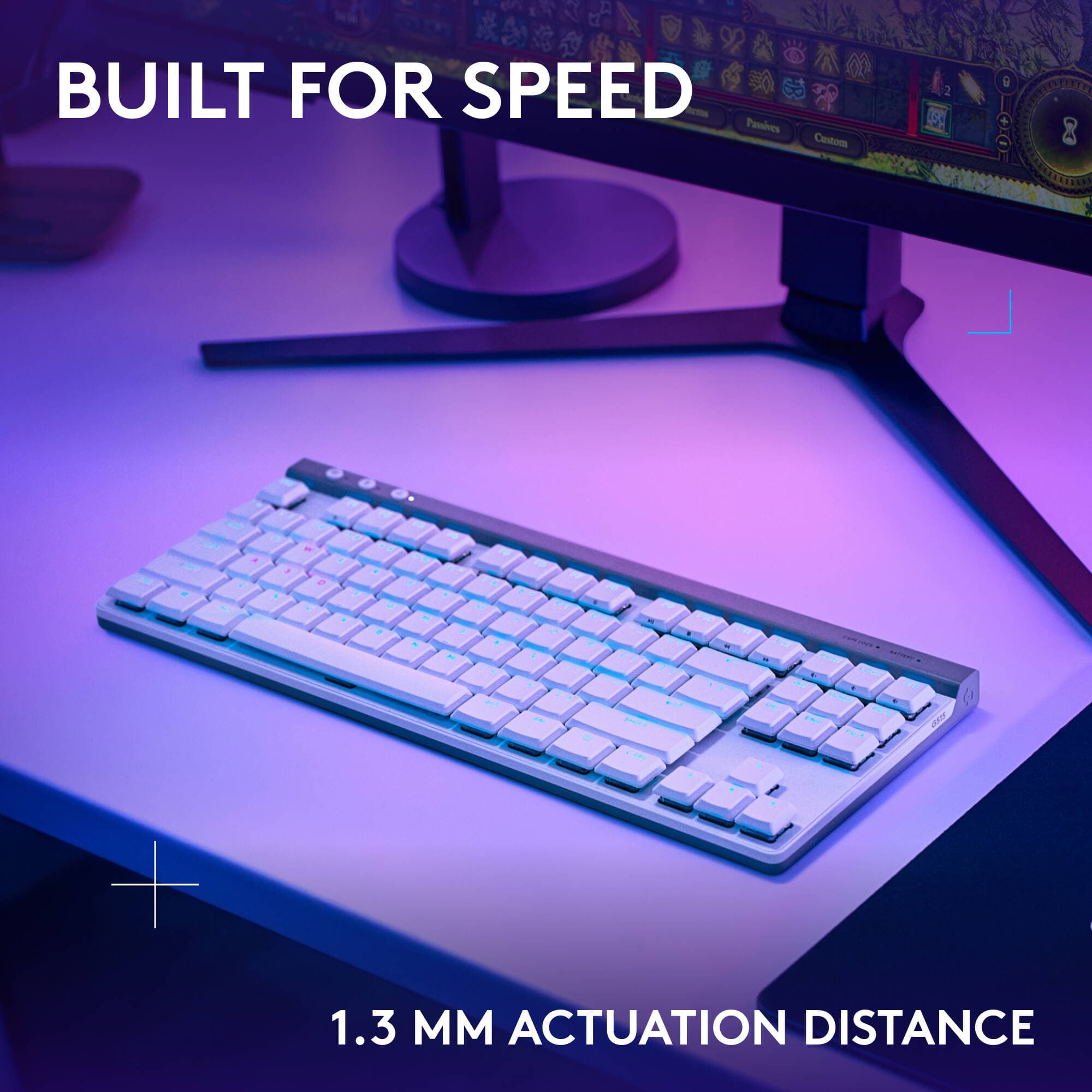 G515 LIGHTSPEED TKL Linear Wht view 3