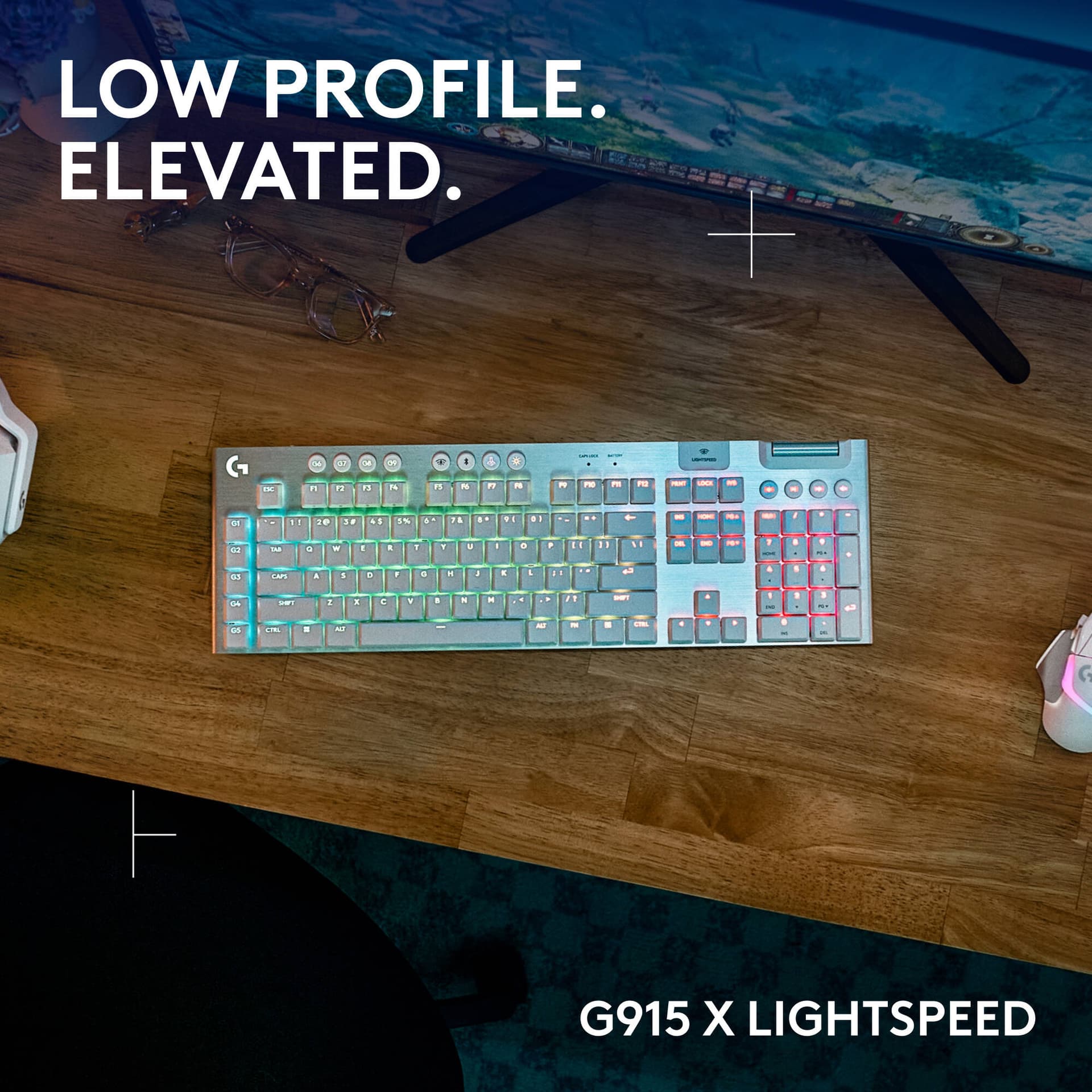 Logitech G915 X LIGHTSPEED tactile white wireless mechanical keyboard