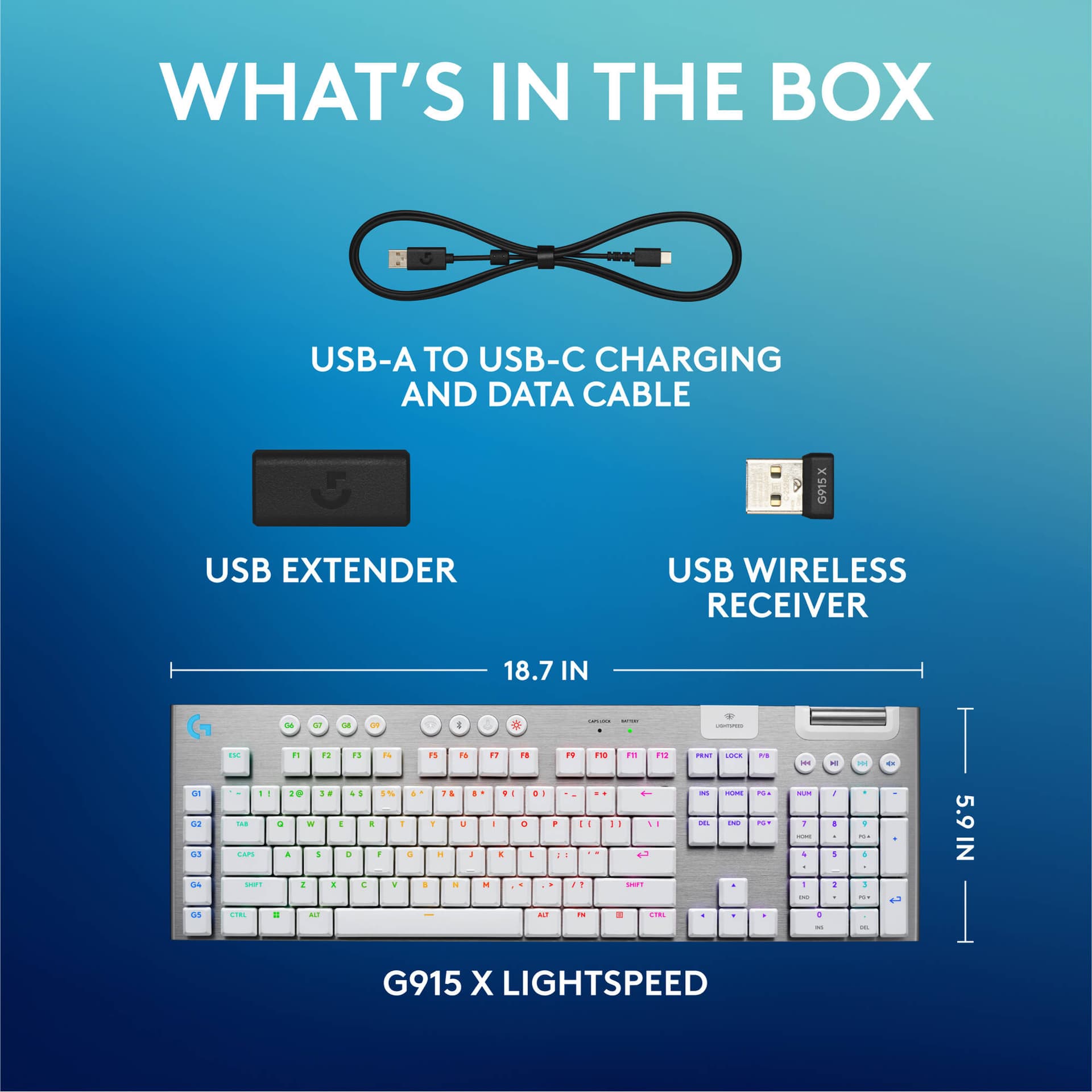 Logitech G915 X LIGHTSPEED tactile white wireless mechanical keyboard