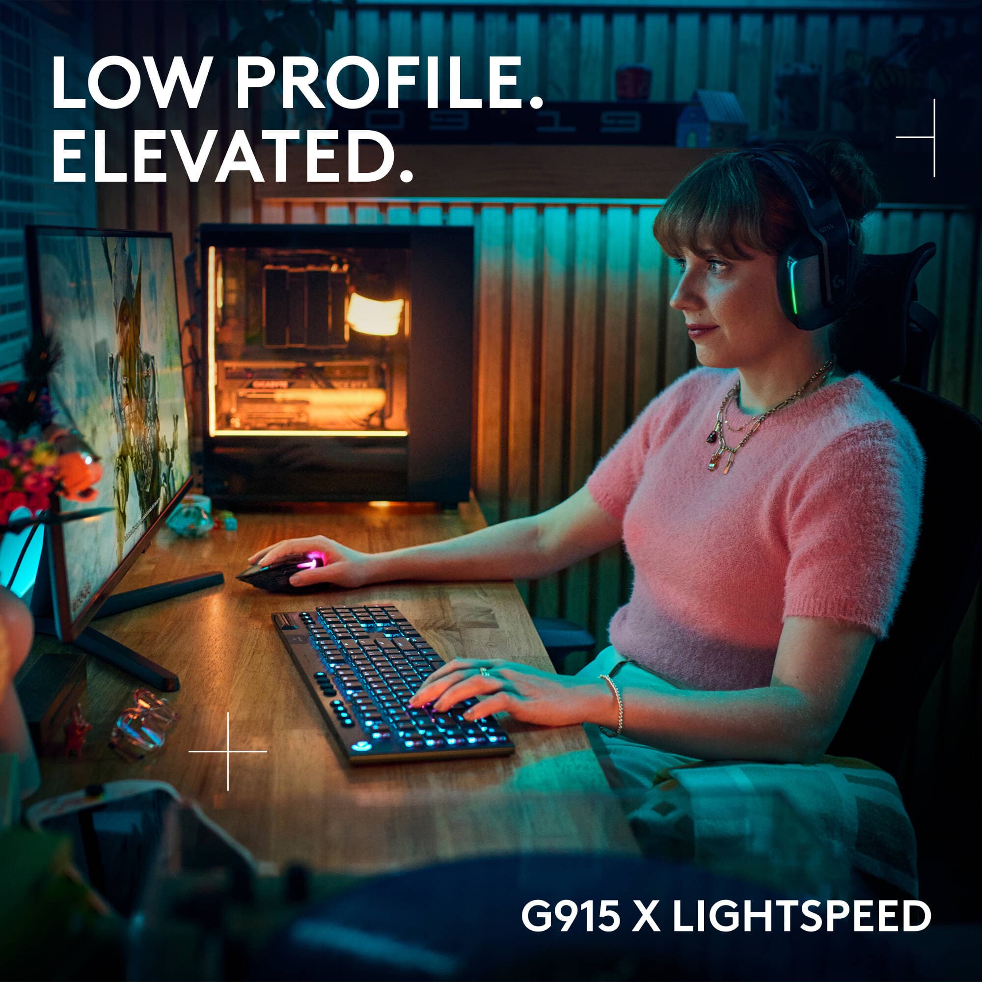 Logitech G915 X LIGHTSPEED Clicky wireless low-profile mechanical keyboard