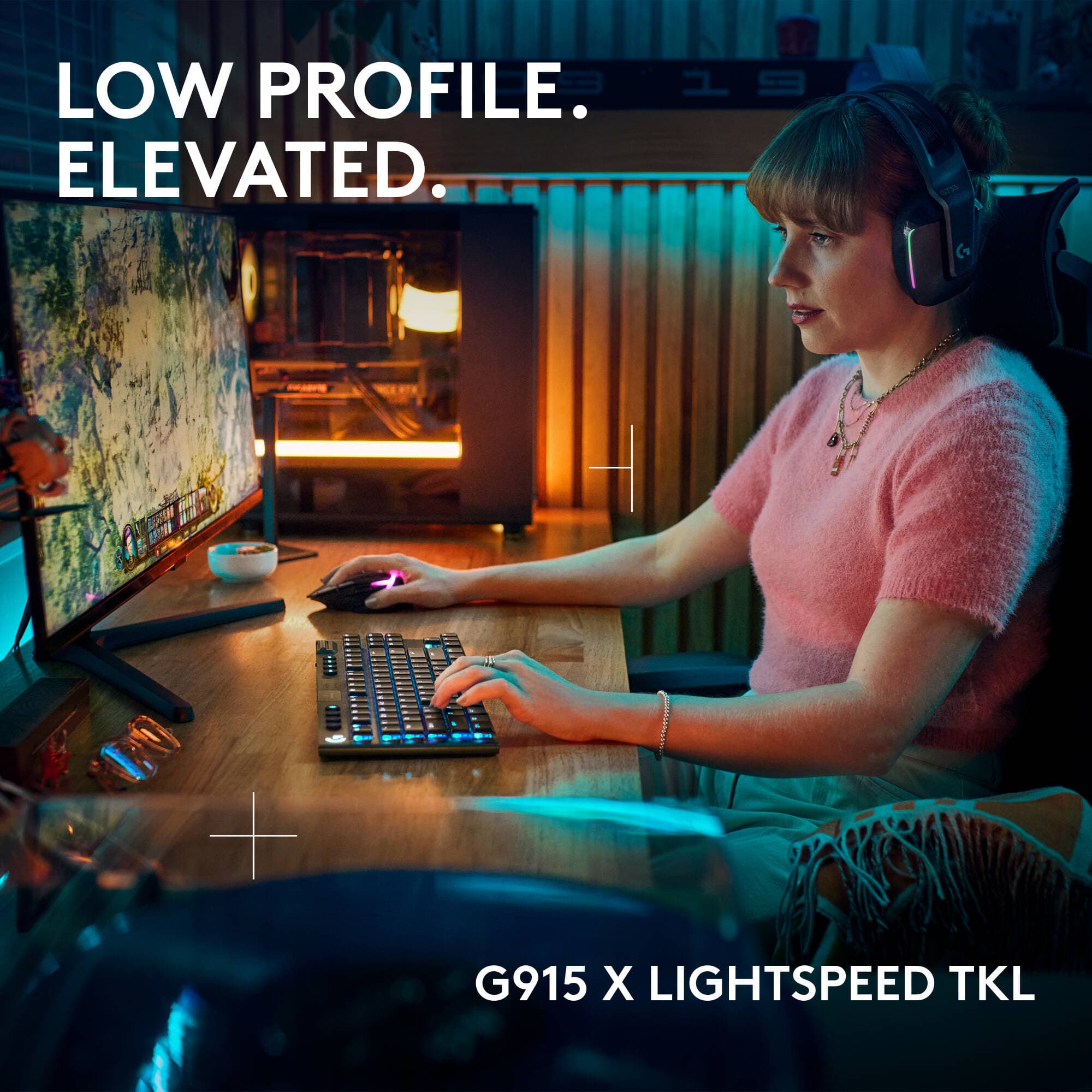 Logitech G915 X LIGHTSPEED TKL Tactile wireless mechanical keyboard with RGB lighting