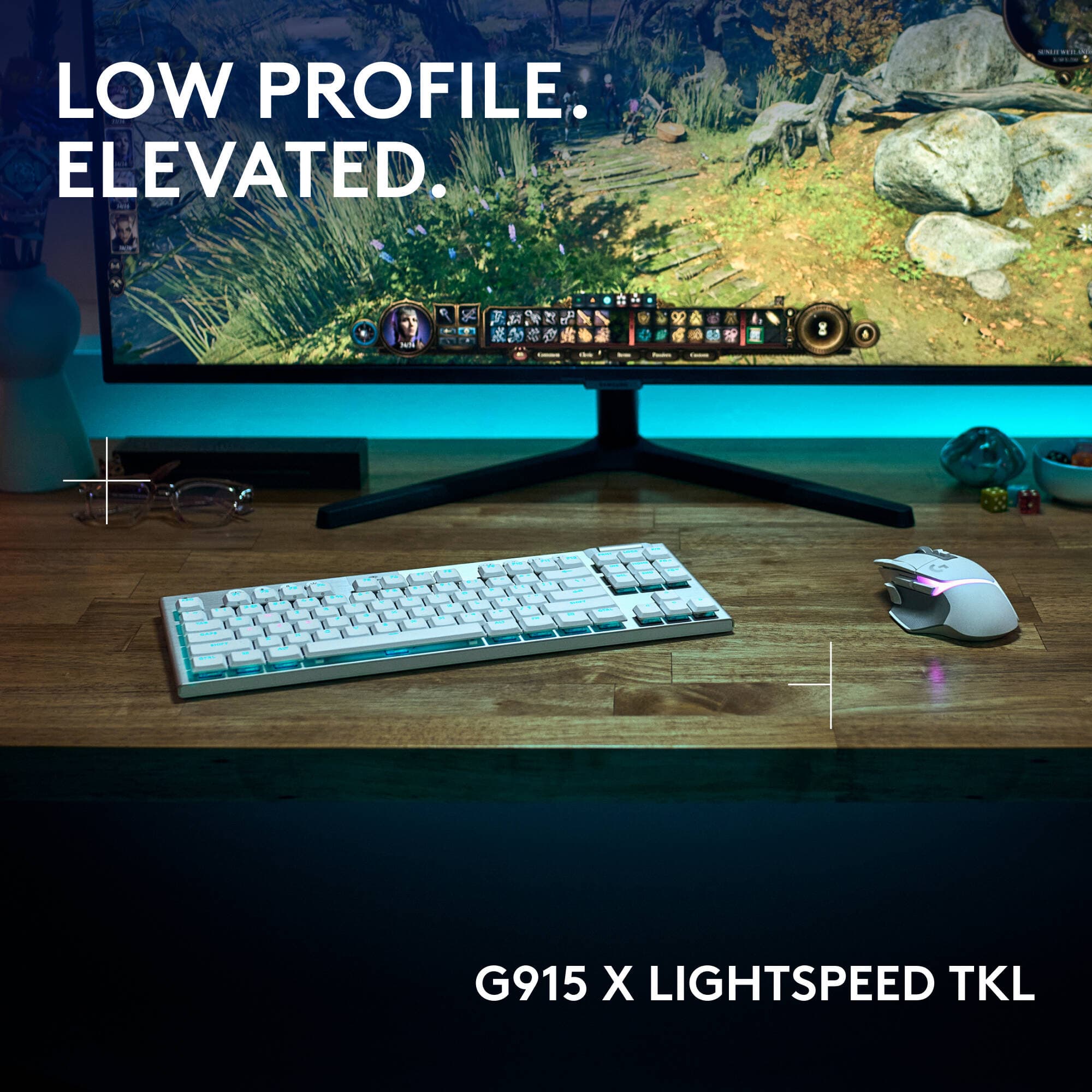 Logitech G915 X LIGHTSPEED TKL White wireless tenkeyless keyboard with tactile switches
