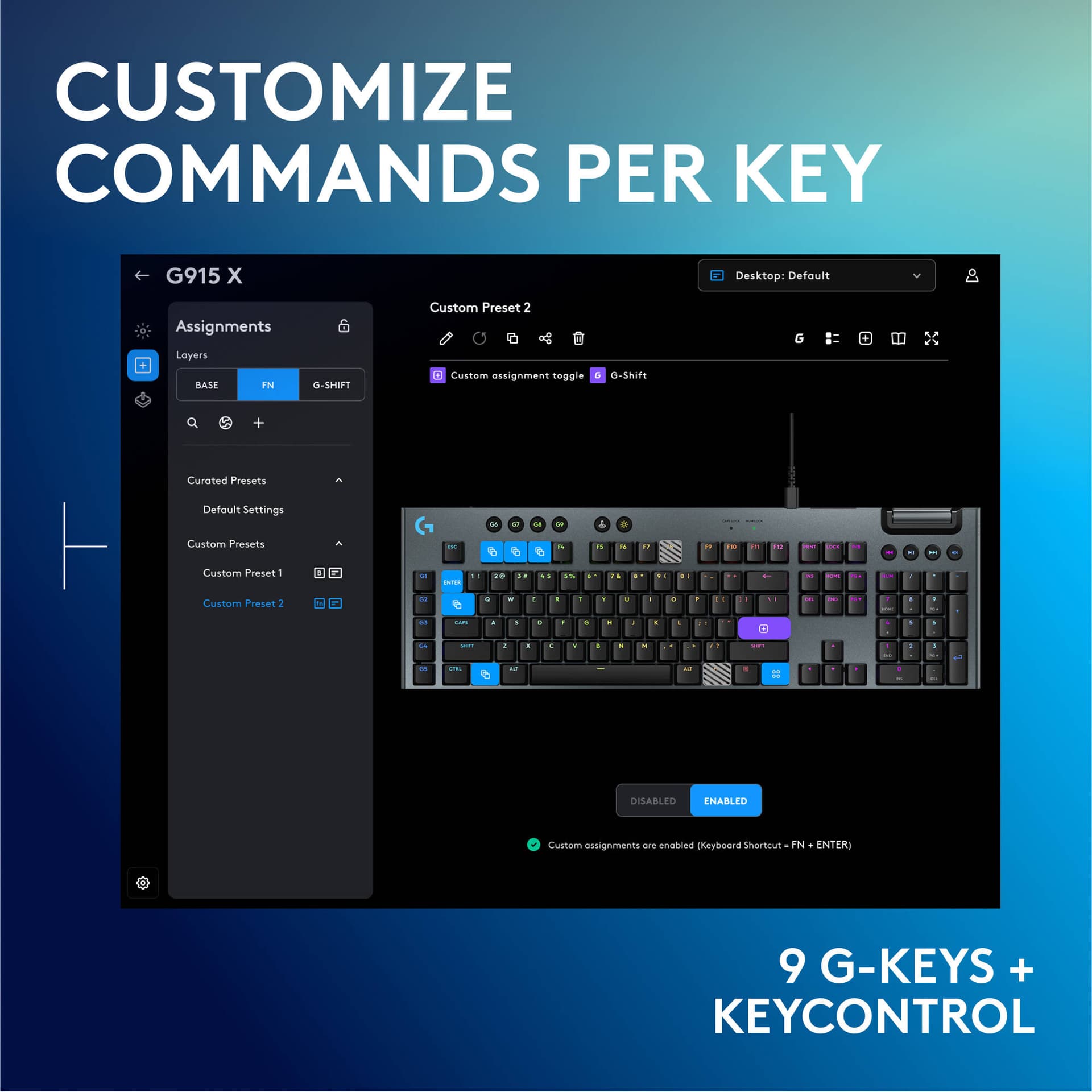 Logitech G915 X Tactile wireless low-profile mechanical keyboard for Mac