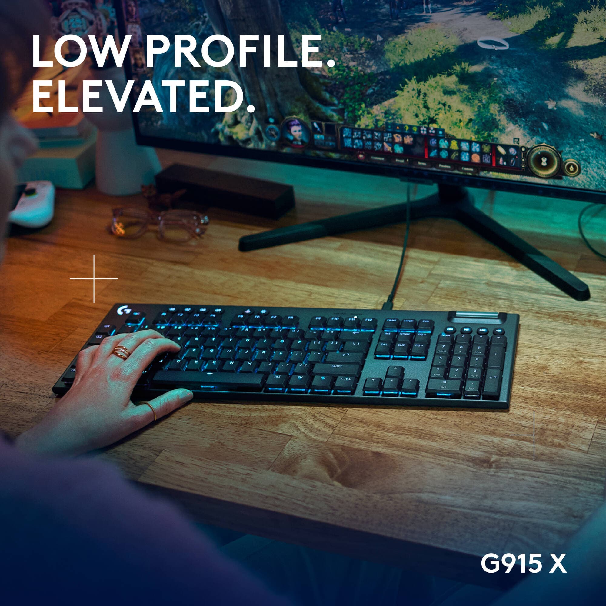 Logitech G915 X Linear wireless low-profile gaming keyboard for PC