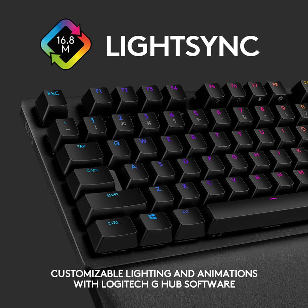 Logitech G513 Carbon mechanical gaming keyboard with LIGHTSYNC RGB and aluminum top case
