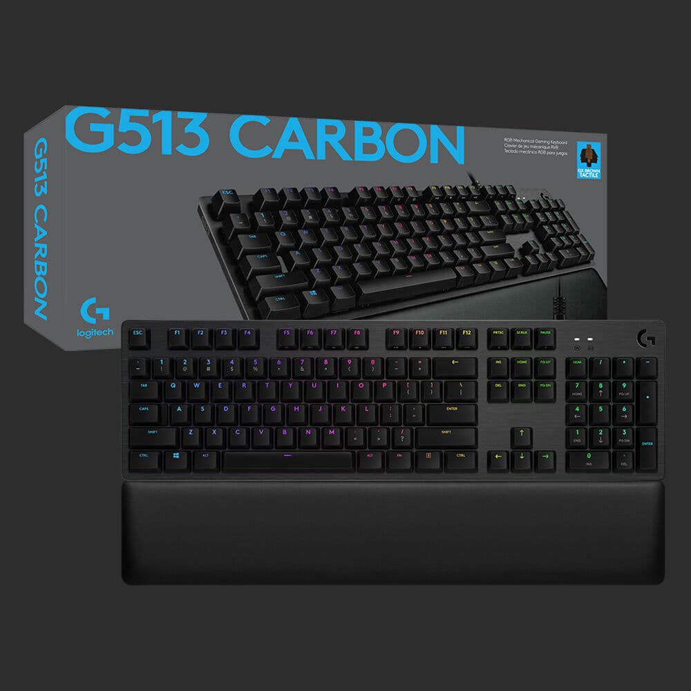 Logitech G513 Carbon mechanical gaming keyboard with LIGHTSYNC RGB and aluminum top case