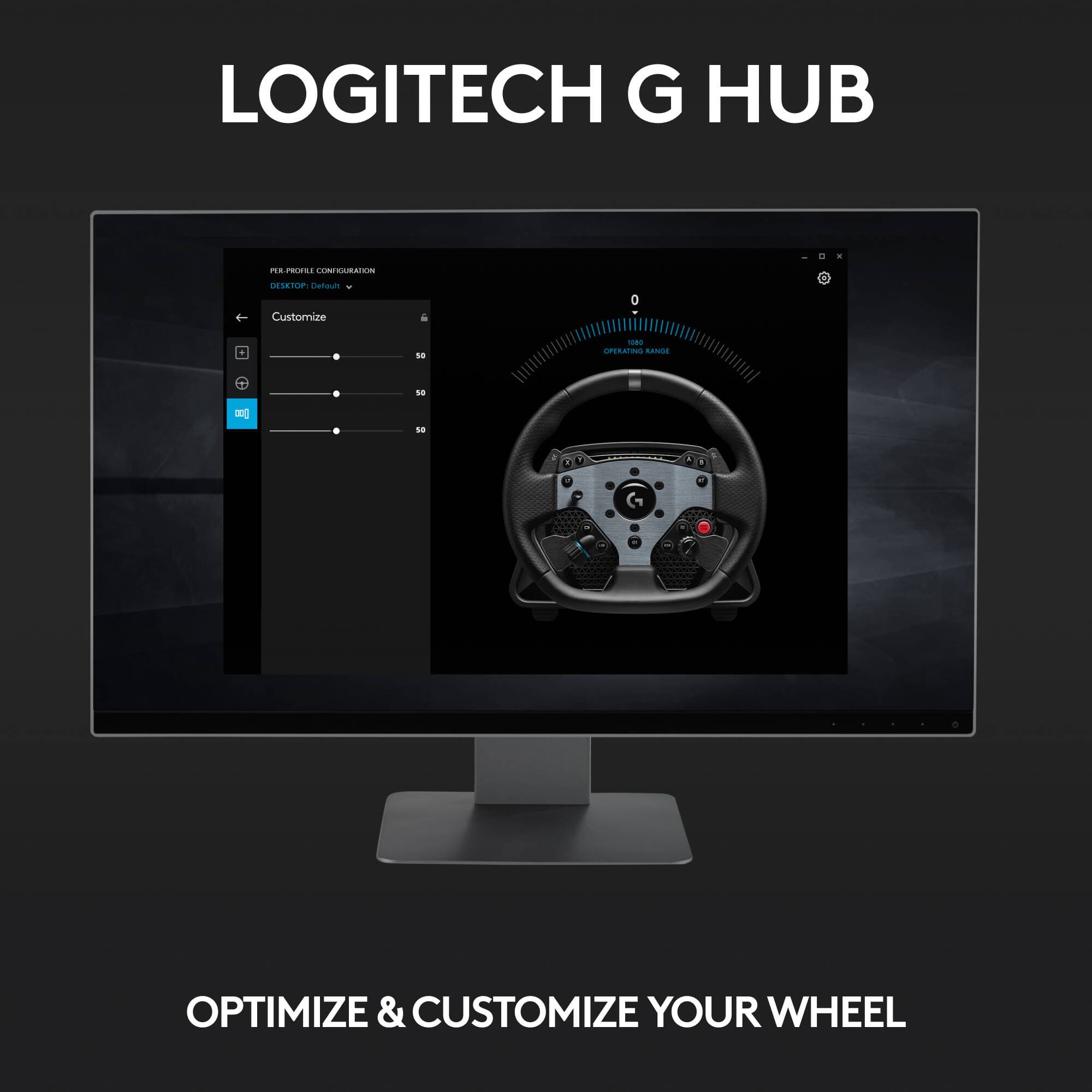 Logitech G PRO Racing Wheel in black for direct drive sim racing setups