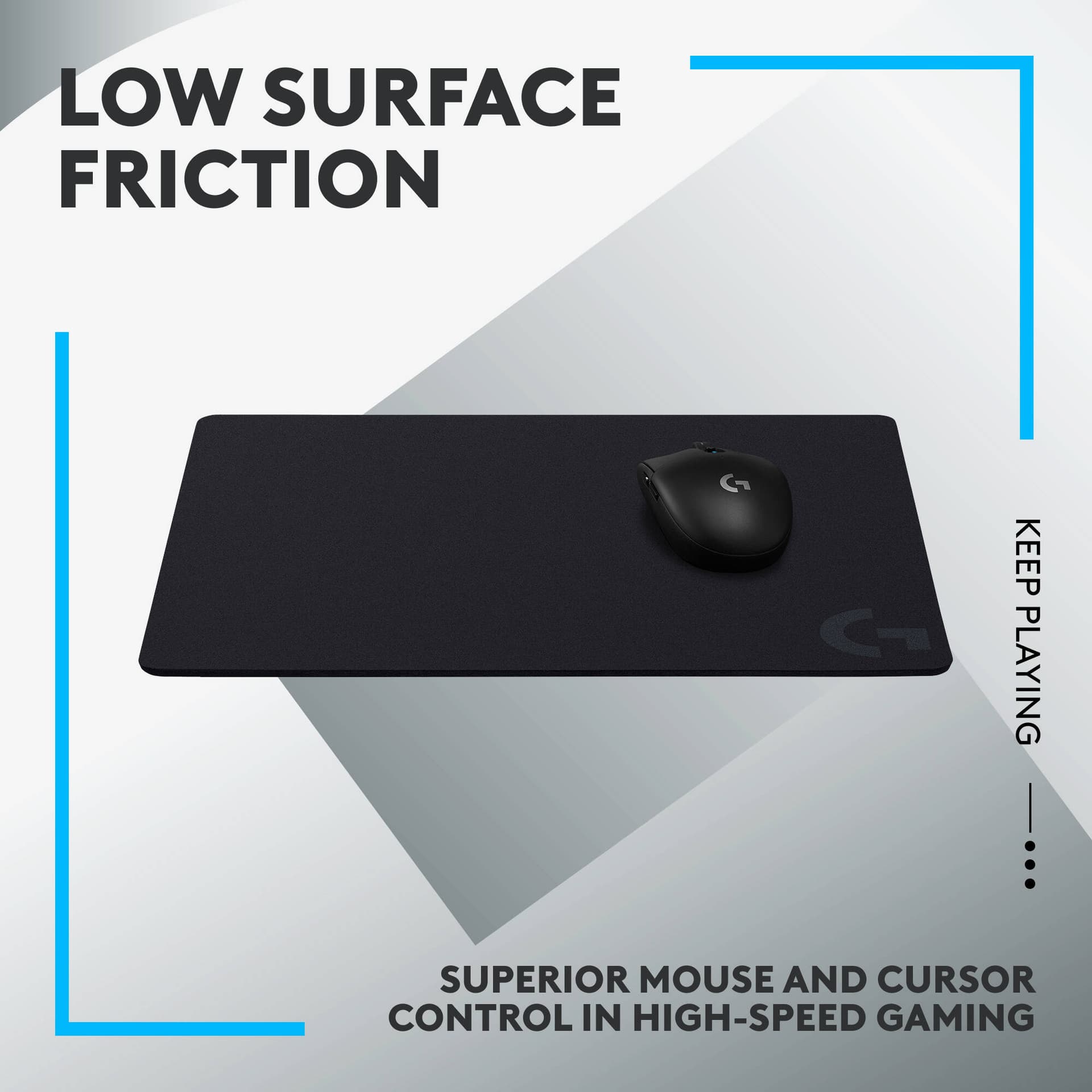 Logitech G440 hard gaming mouse pad 11.02 by 13.39 inches black hard surface rubber base
