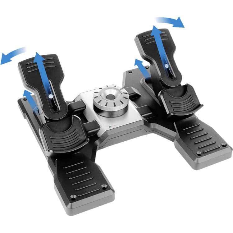 Logitech PC Pro Flight Rudder Pedals for PC flight simulation with toe brakes